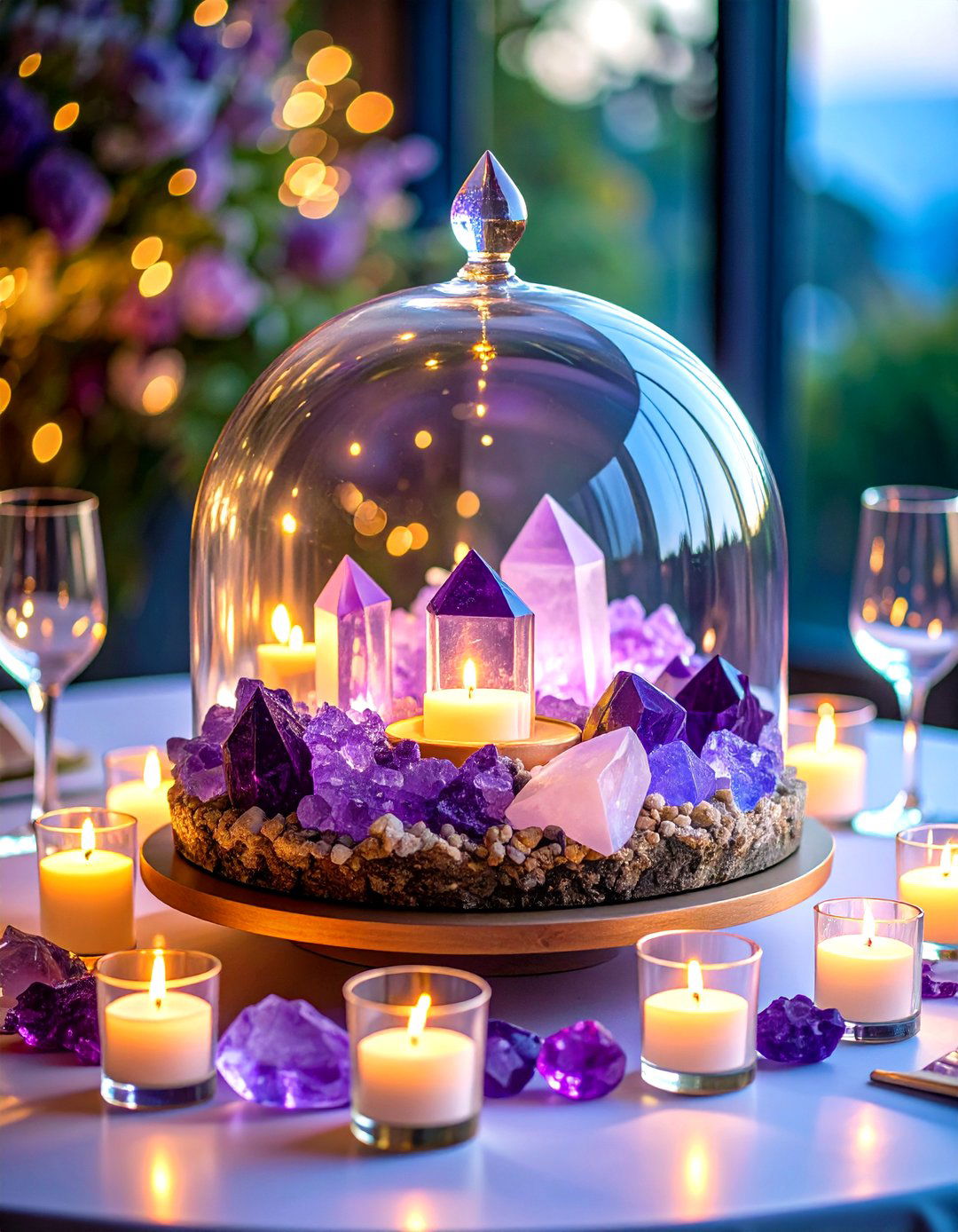 Geode Crystal Spark Centerpiece - 25 non-floral wedding centerpiece ideas