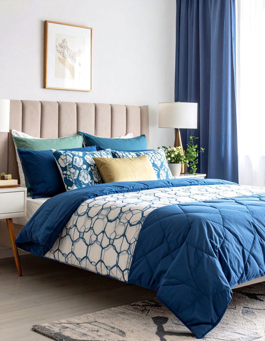 Geometric Bedding Patterns Define a s Bedroom - 25 60s bedroom ideas