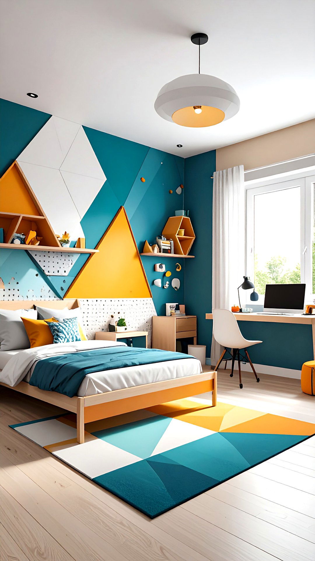 Geometric Color Block Boys Room Paint - 25 boys room paint ideas