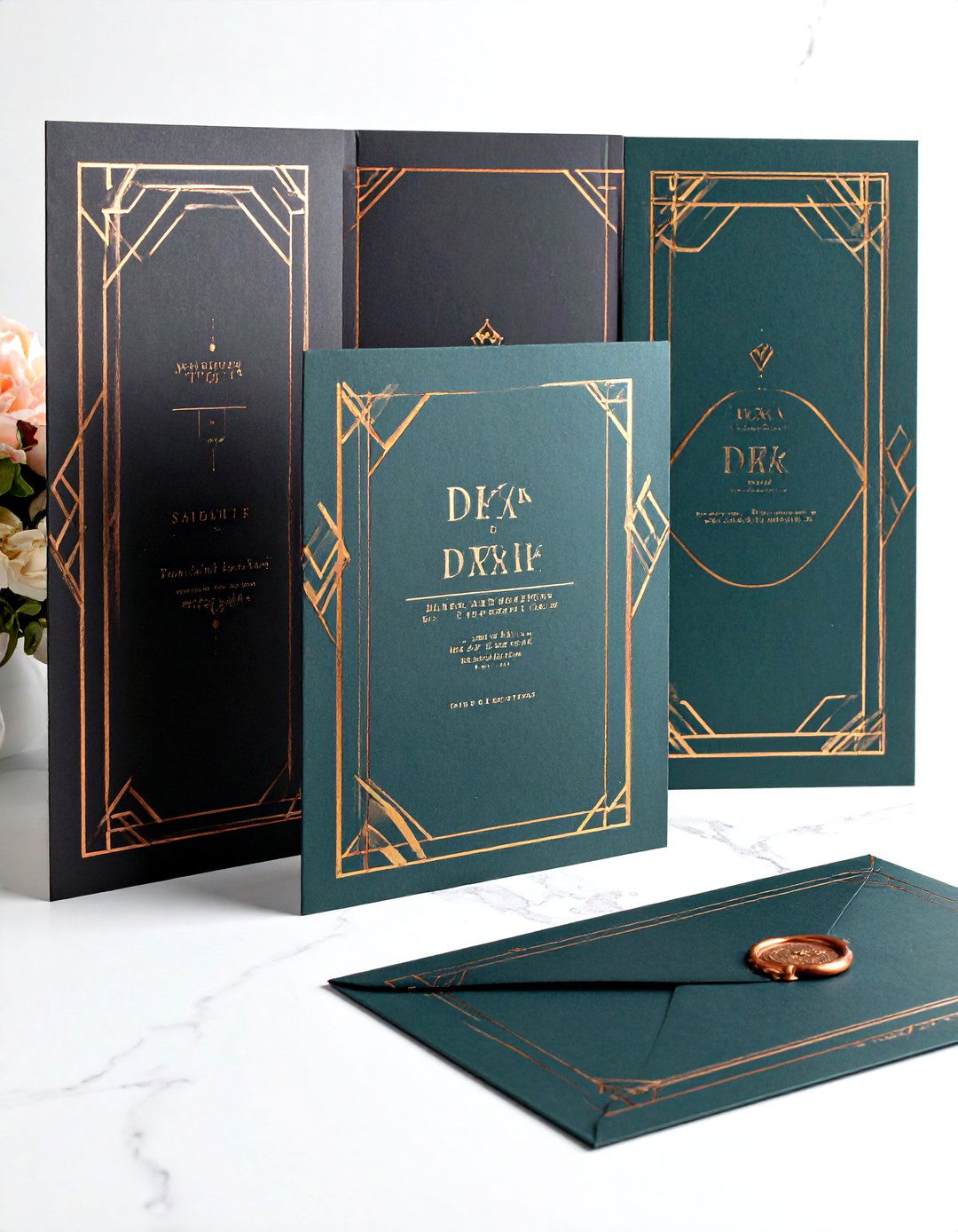 Geometric Invitation Suite Sets the Art Deco Mood - 25 art deco wedding ideas