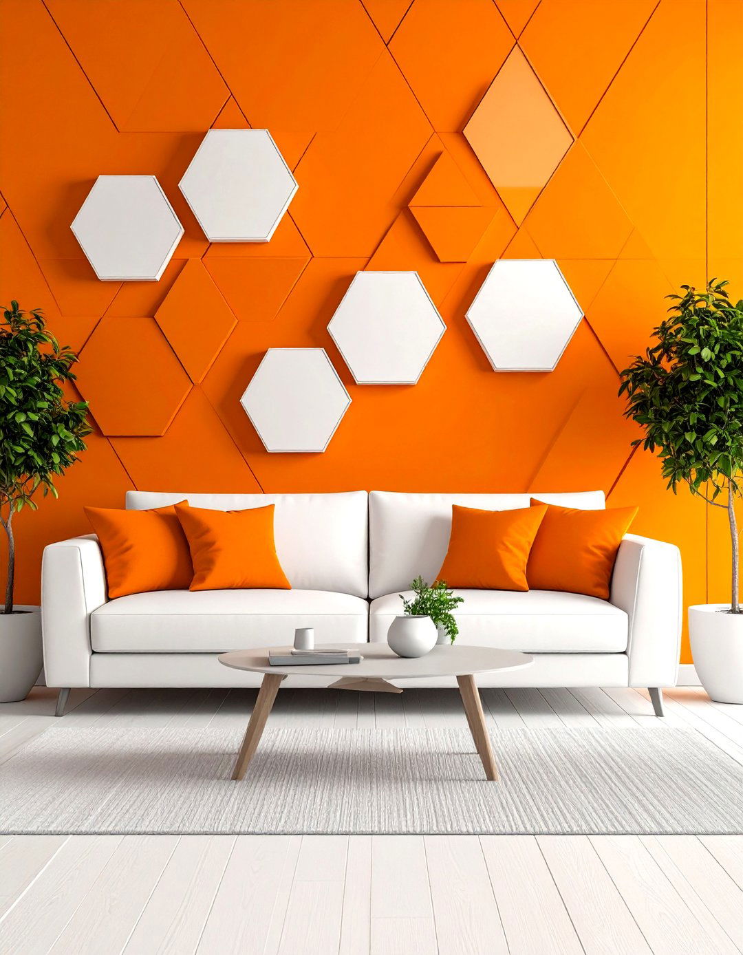 Geometric Orange Accent Wall Patterns - 25 orange accent wall ideas