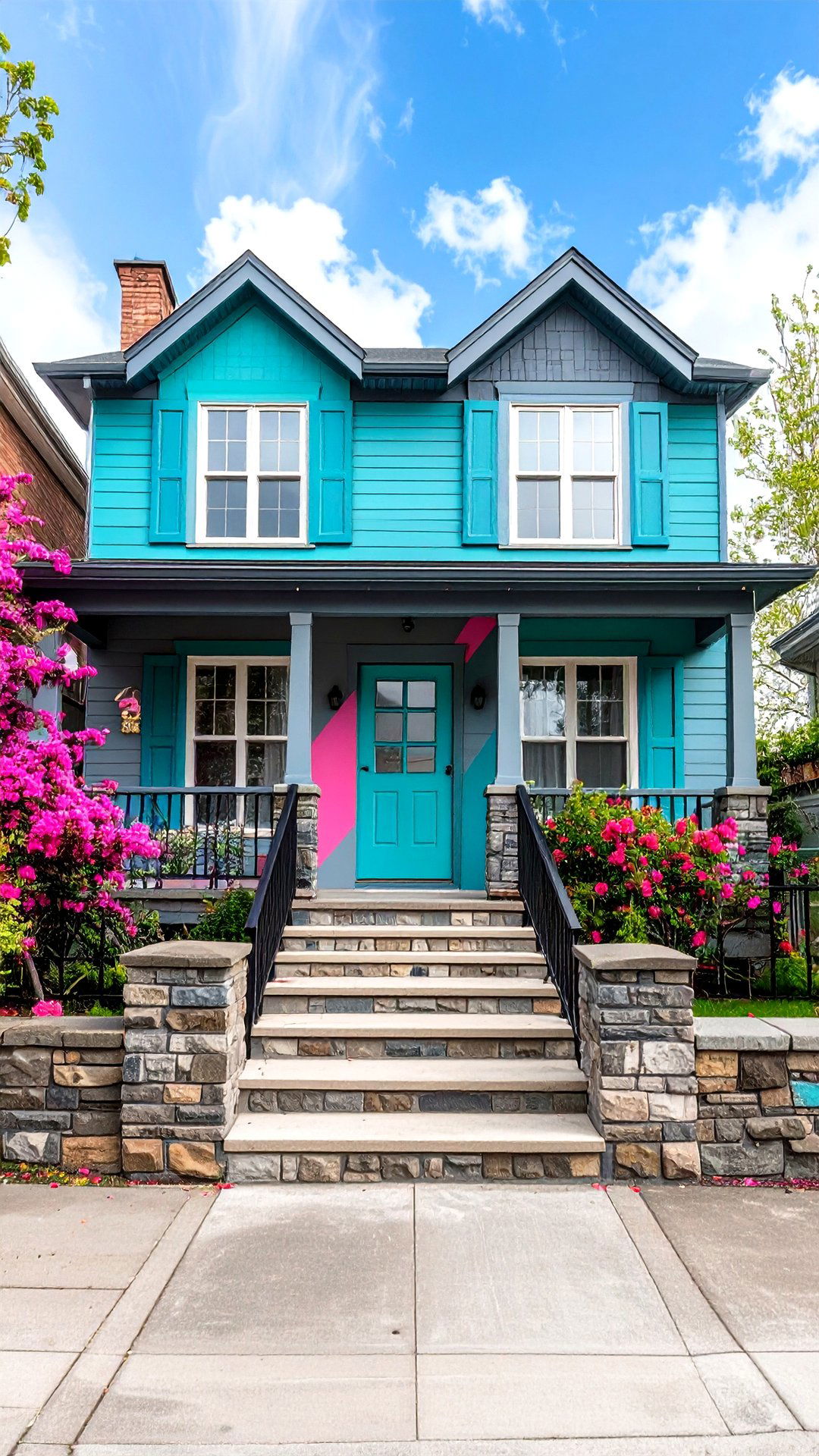 Geometric Paint Blocks for a s House Exterior - 25 1980s house exterior ideas