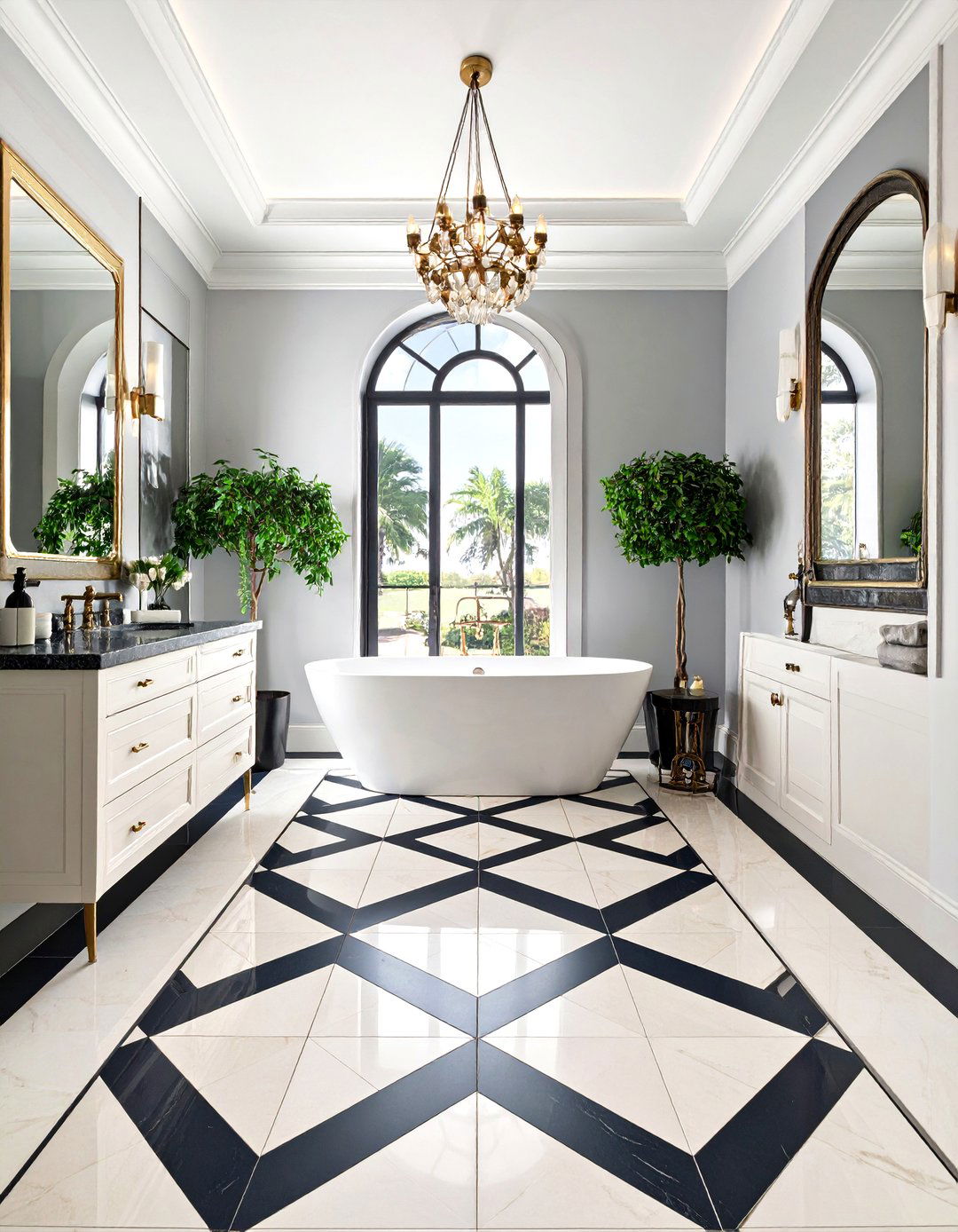 Geometric Tile Statements for Art Deco Bathrooms - 25 art deco bathroom ideas