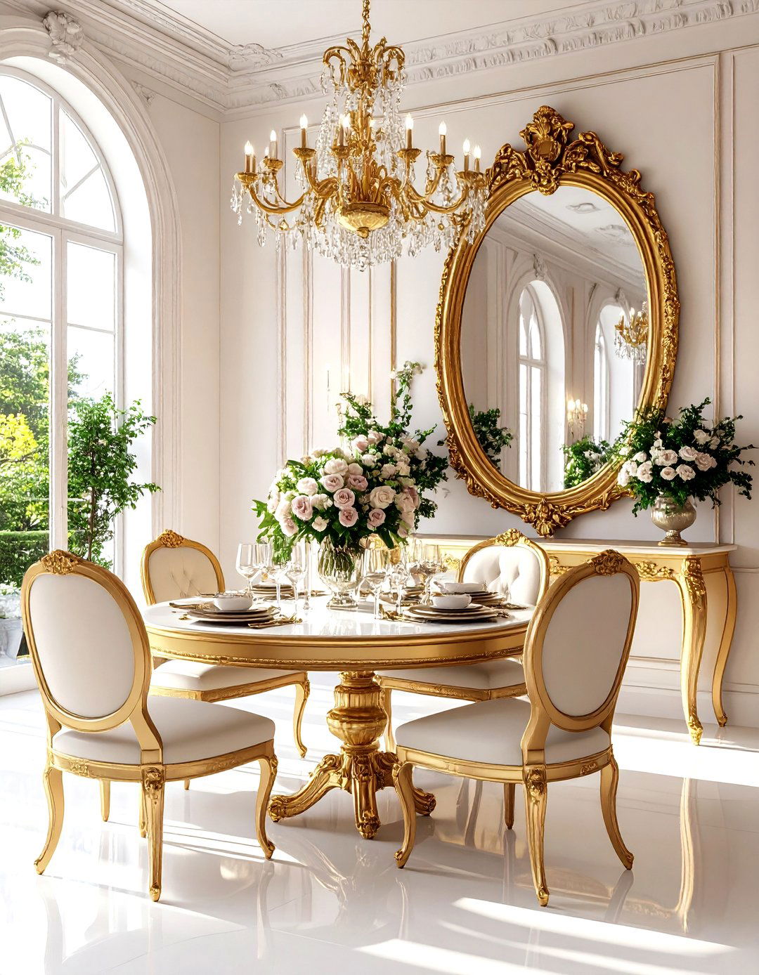 Gilded Mirrors to Expand a Parisian Dining Room - 25 parisian dining room ideas