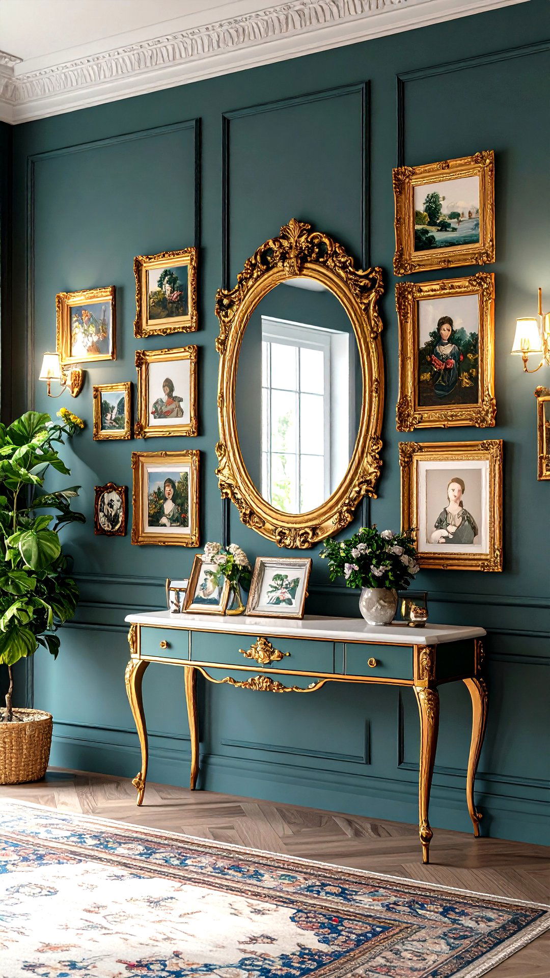 Gilt Frame Gallery Walls Tell a Story - 25 grandmillennial style bedroom ideas