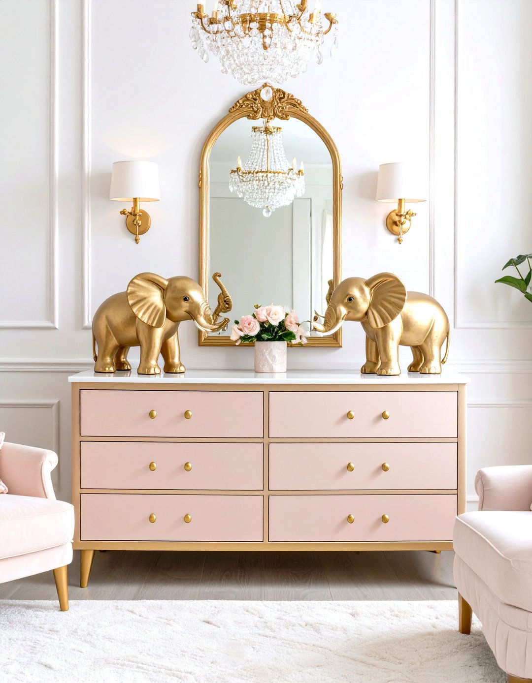 Glam Metallic Accents Elephant Nursery - 25 elephant nursery ideas