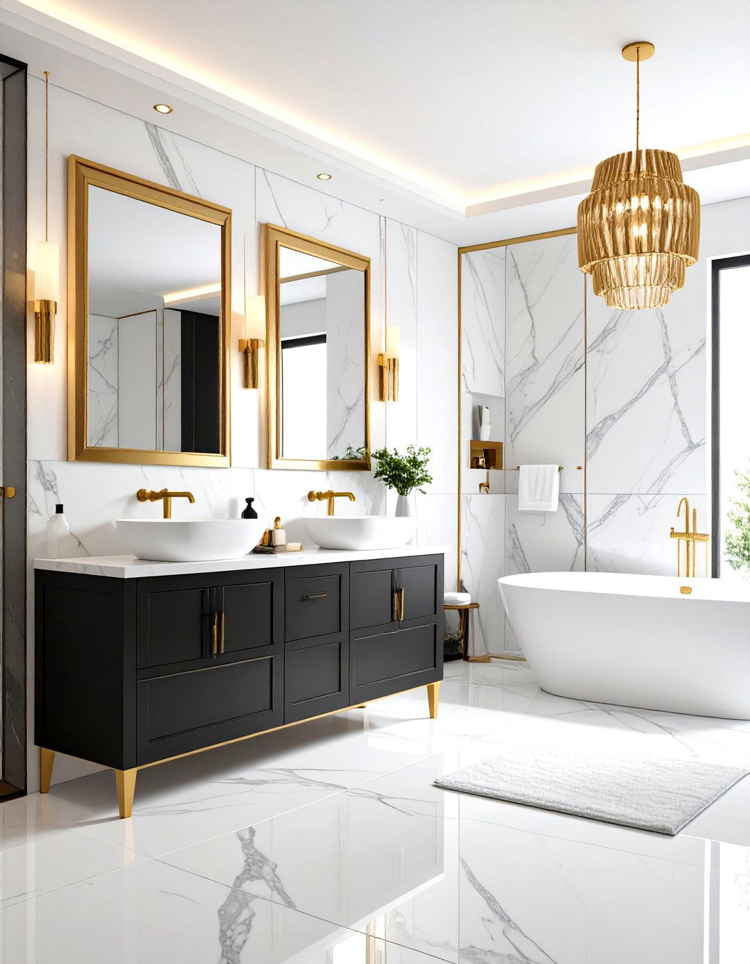 Glamorous Gold and Black Bathroom Fusion - 25 bathroom with black fixtures