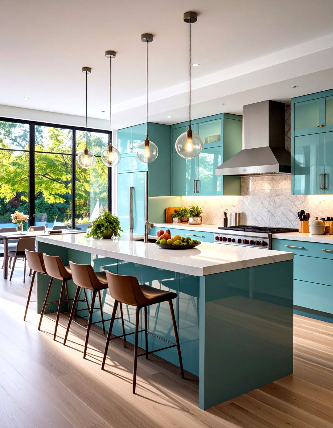 Glass Backsplashes Expand Light and Space - 25 minimalist kitchen ideas