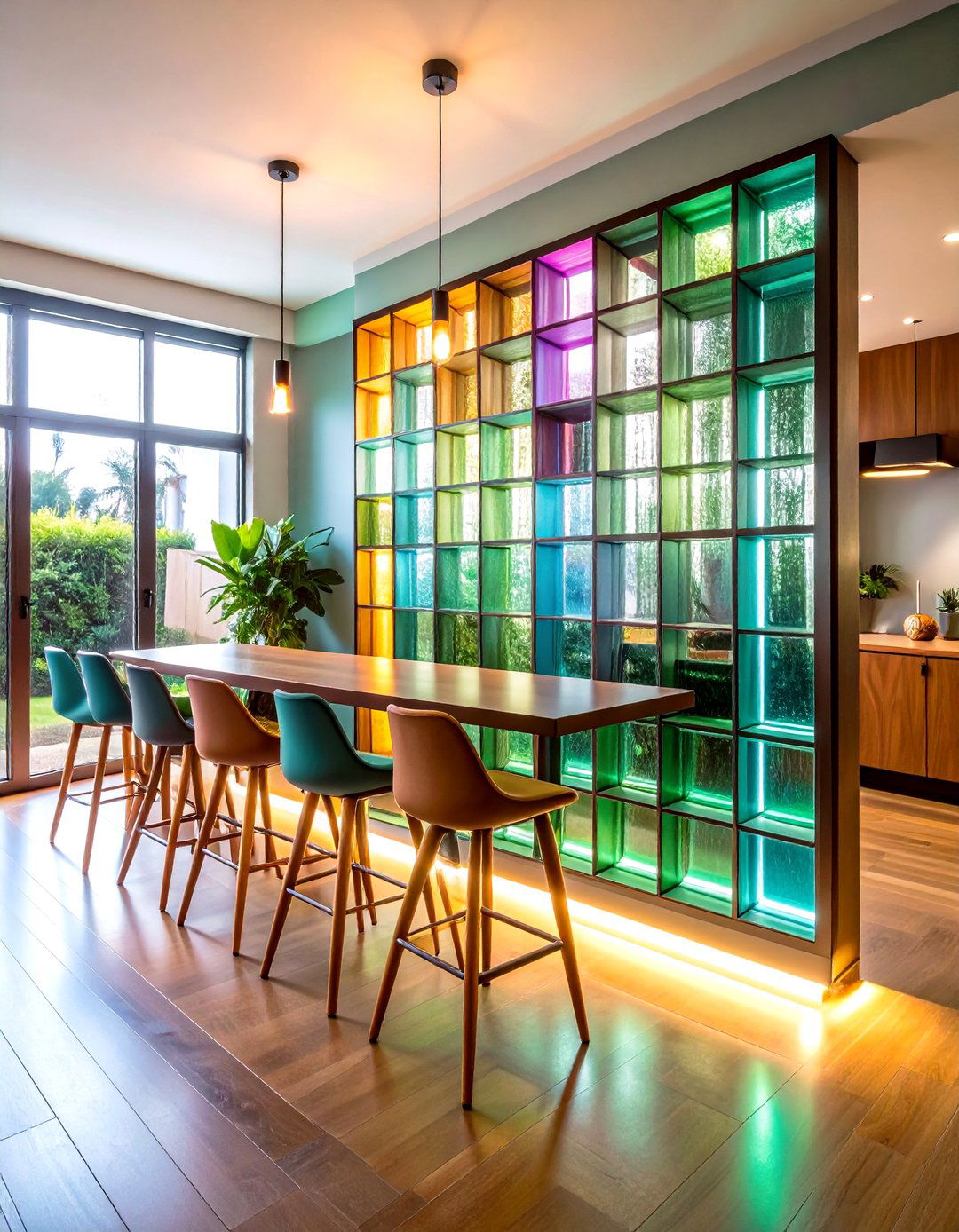 Glass Block Partitions Define s Interior Design Floor Plans - 25 1990s interior design ideas