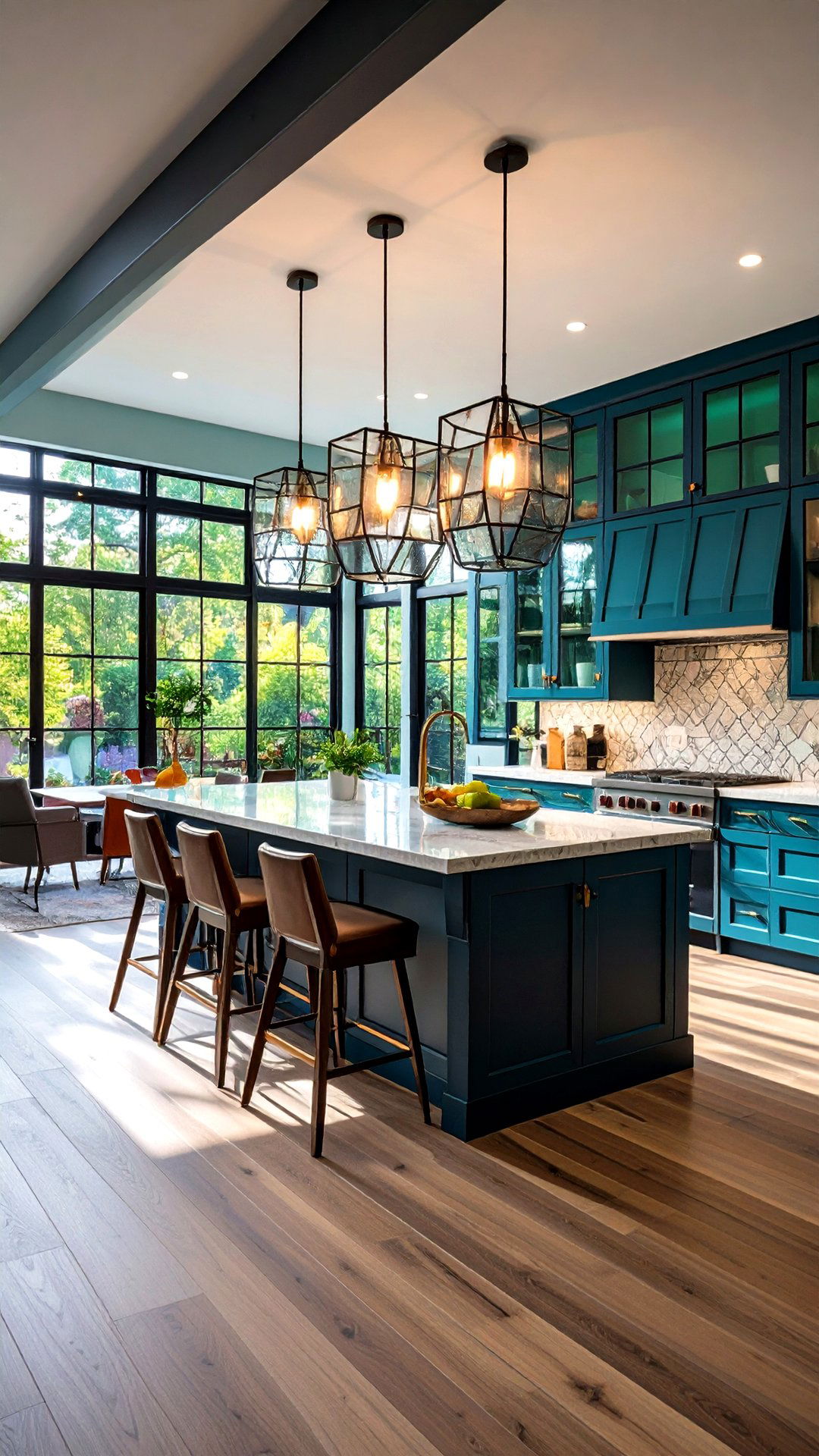 Glass Block Partitions for Soft Diffused Light - 25 art deco kitchen ideas