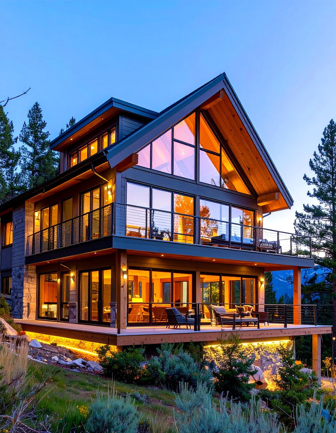 Glass Front A Frame House with Upper Deck Balcony - 25 a frame house with balcony