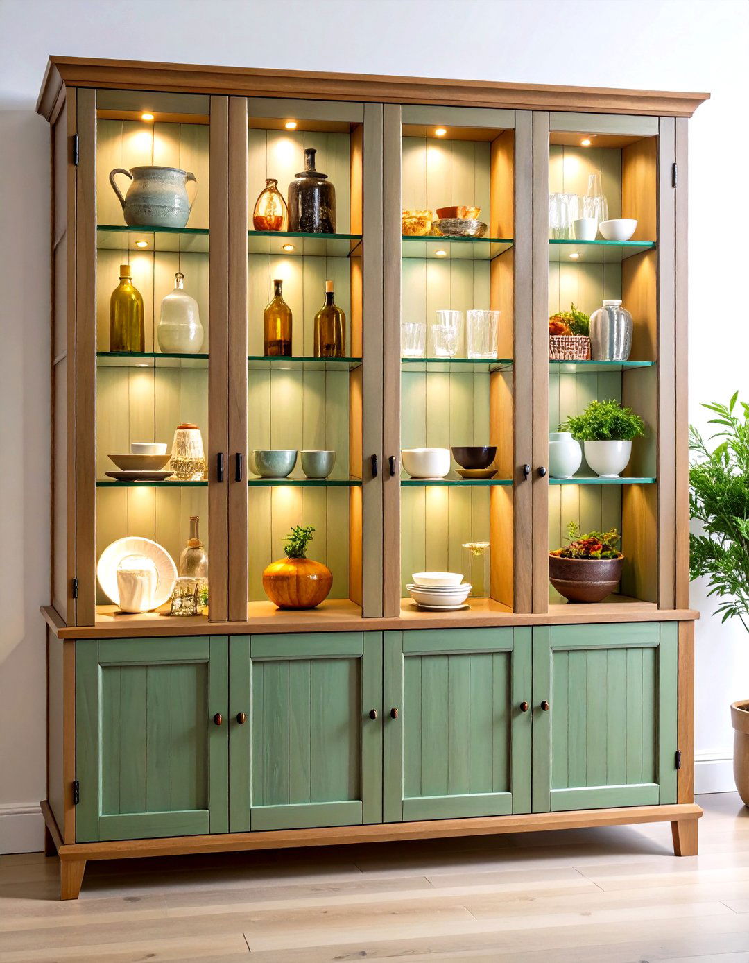 Glass Front Display Hutch With Lighting - 25 dining room hutch ideas