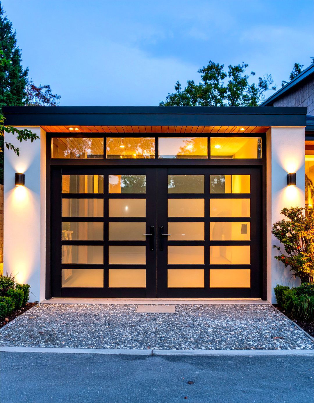 Glass Infused Driveway Gate With LED Edge Lighting - 25 driveway gate ideas