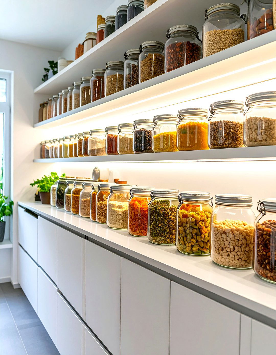 Glass Jars Turn Staples Into Decor - 25 pantry shelving ideas