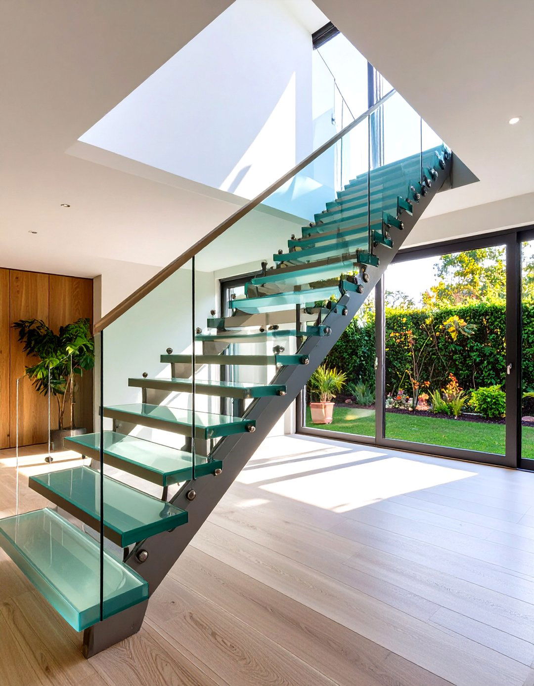 Glass Plank Treads Over Day Light Shafts - 25 open staircase ideas