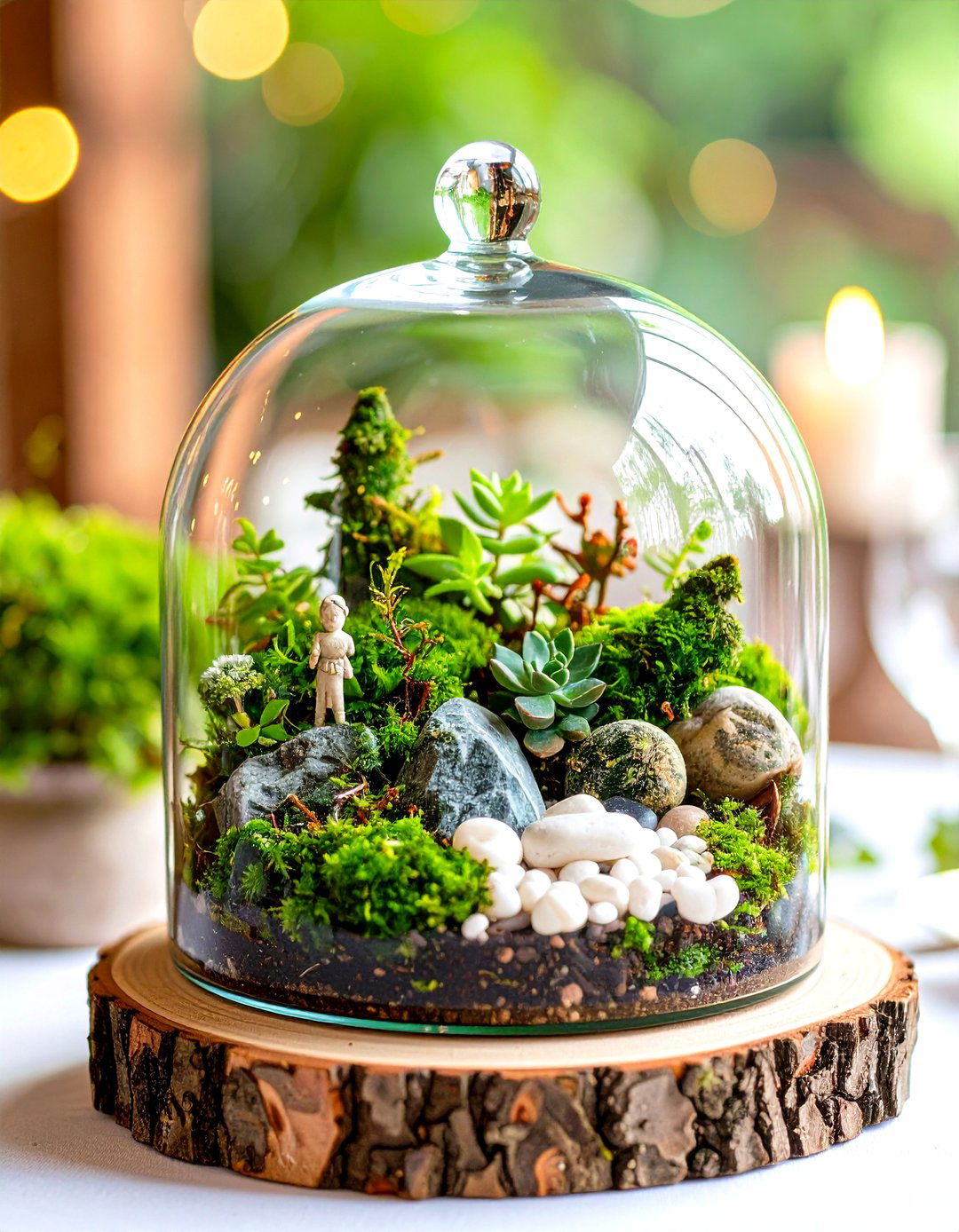 Glass Terrarium Wonderland Centerpiece - 25 non-floral wedding centerpiece ideas