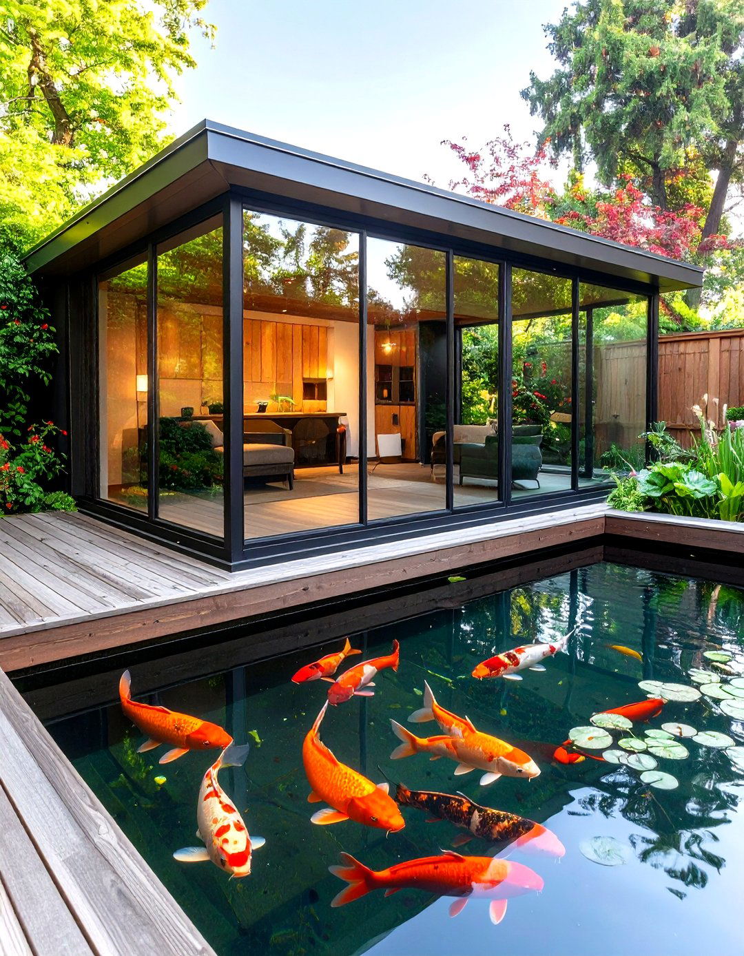 Glass Window Viewing Panel Pond - 25 koi pond ideas