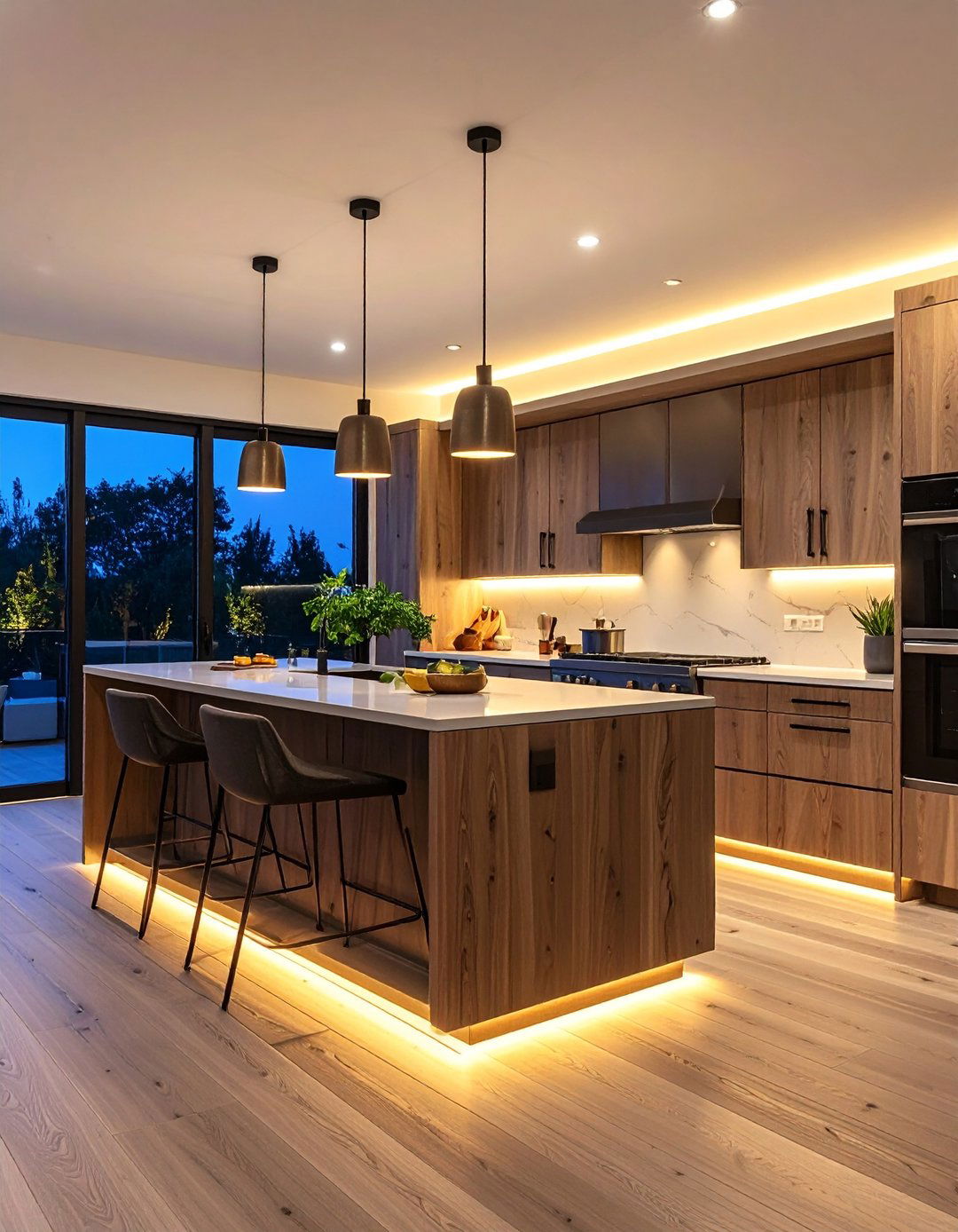 Glow Up the Toe Kick - 25 one wall kitchen ideas