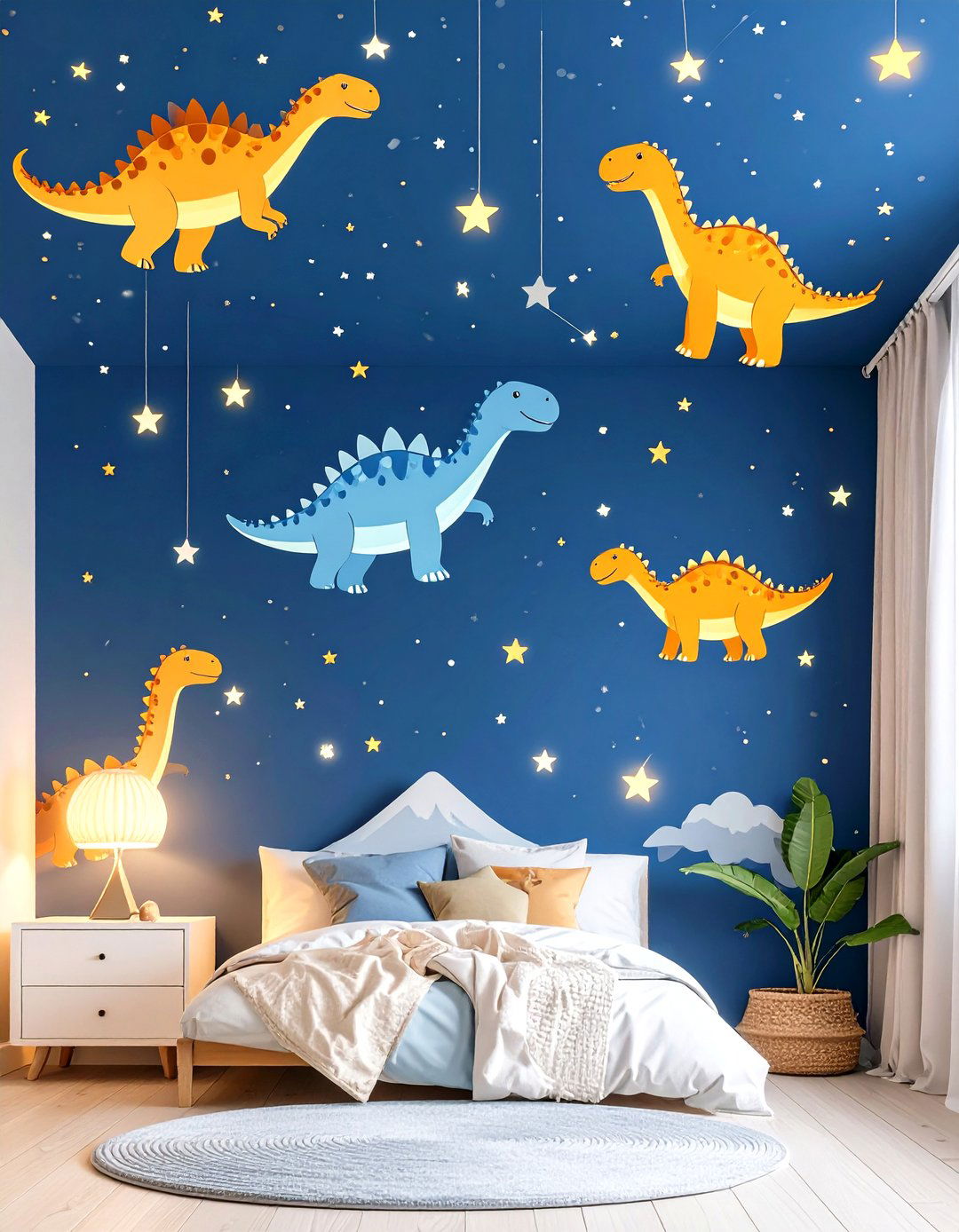 Glow in the Dark Dino Constellation Ceiling - 25 dinosaur-themed kids' room ideas