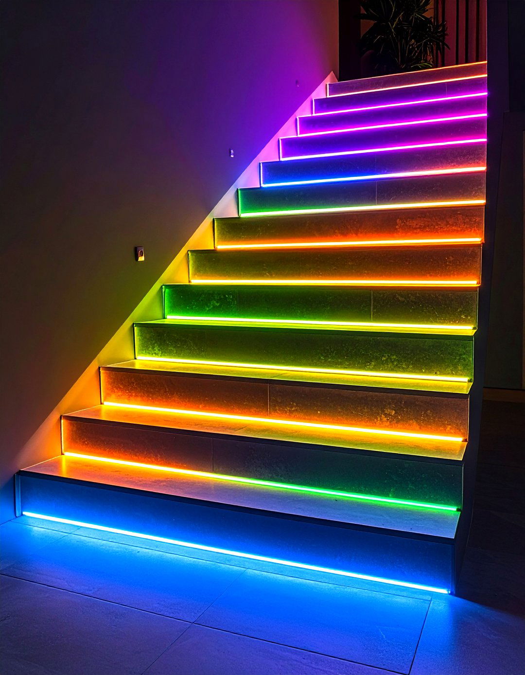Glow in the Dark Edge Painted Stairs Boost Safety - 25 painted stair ideas