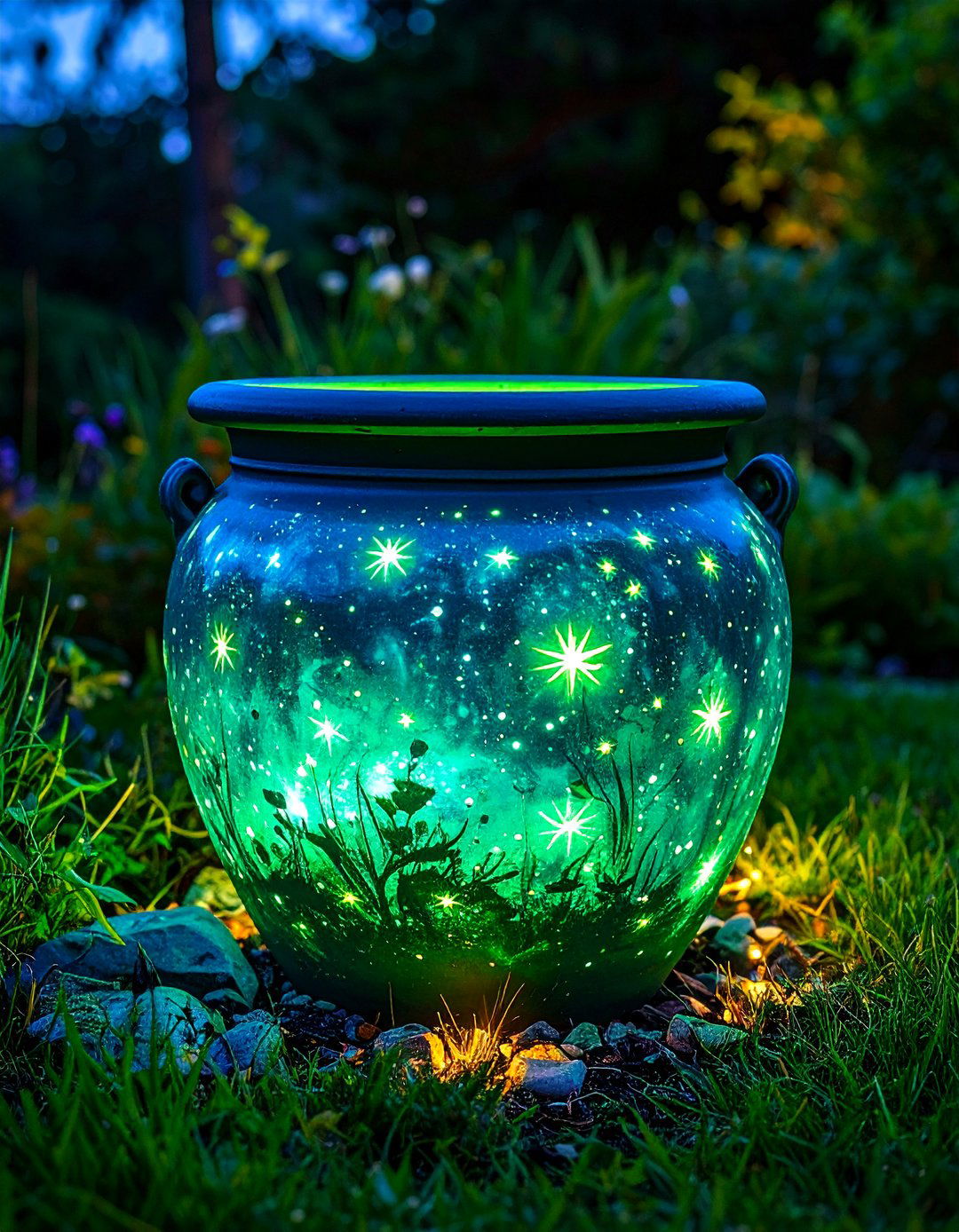 Glow in the Dark Painted Pot - 25 painted pot ideas