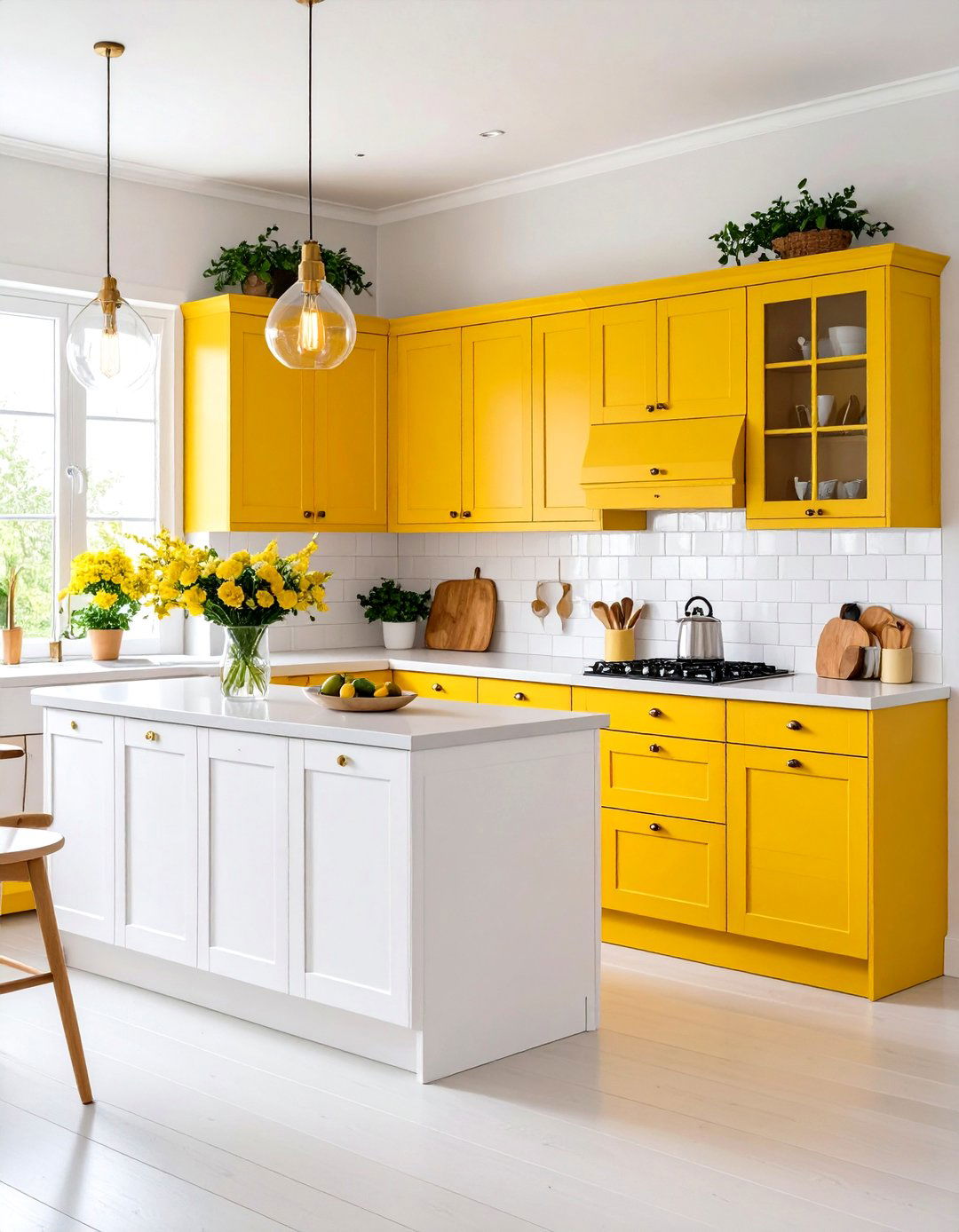 Go Scandinavian Yellow Uppers White Lowers - 25 pale yellow kitchen ideas