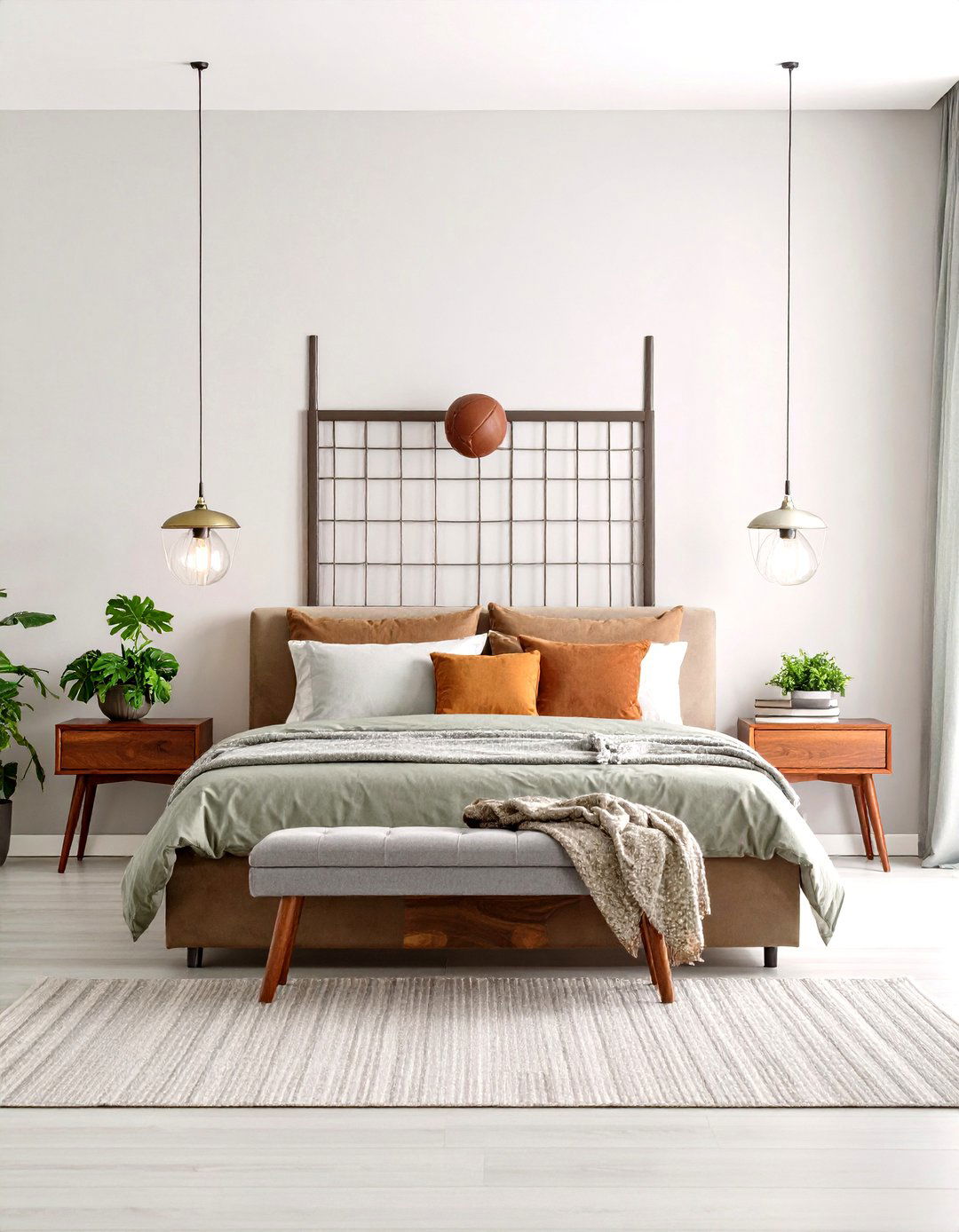 Goal Post Wall Decal Framing the Bed - 25 football room decor ideas
