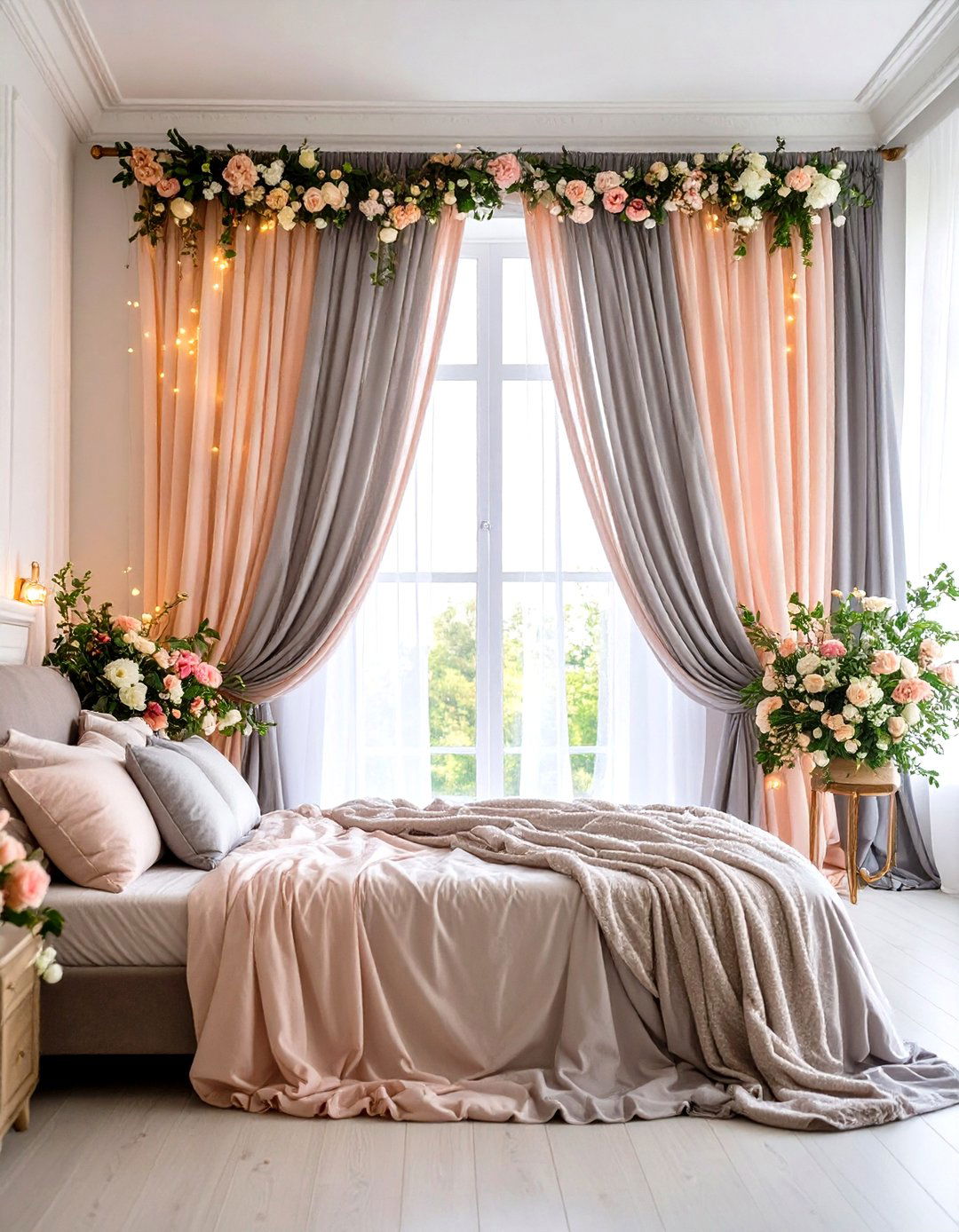 Gossamer Galaxy Curtains with Micro LEDs - 25 fairy-themed bedroom ideas
