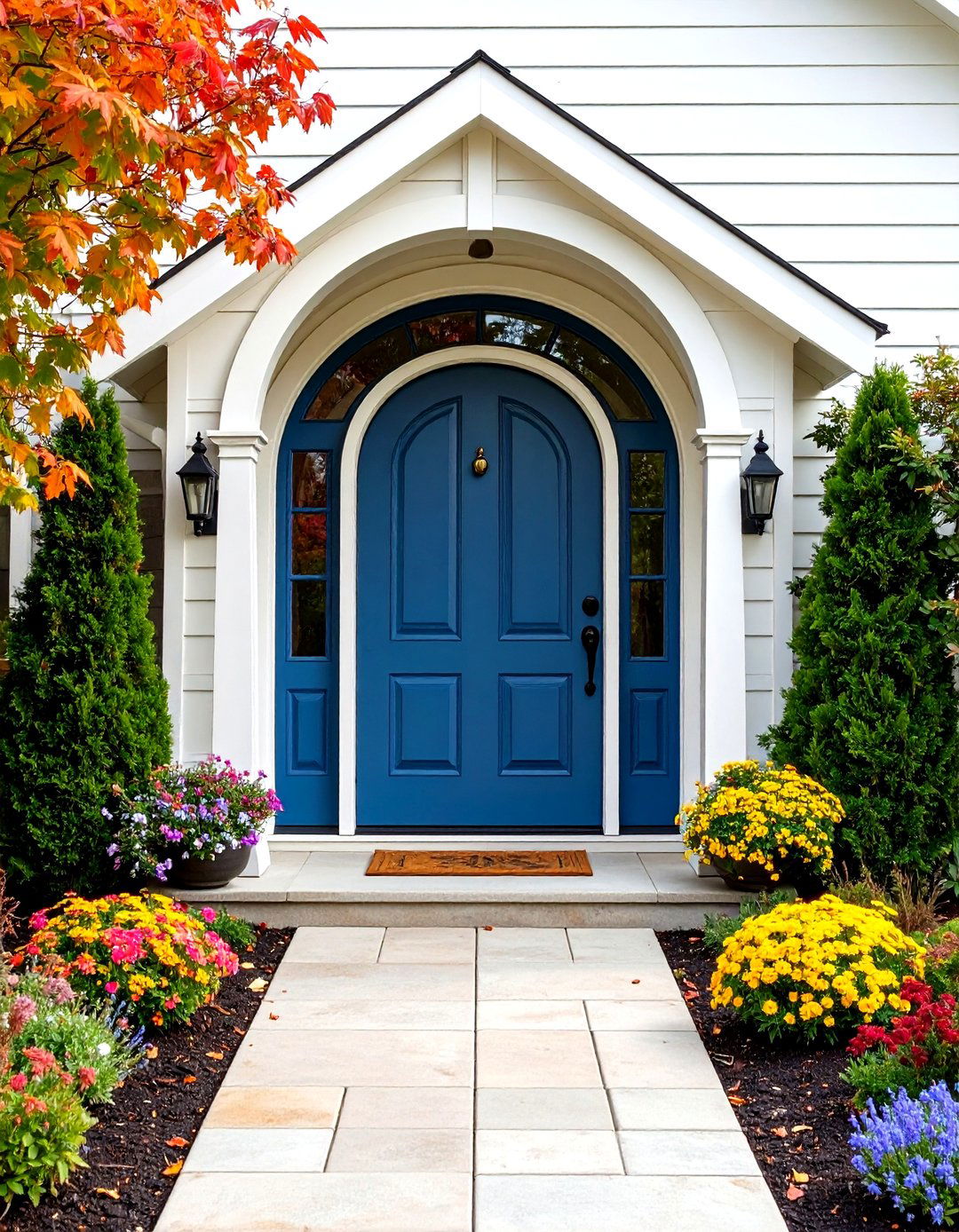 Graceful Arched Casing Using Flexible Kits - 25 exterior door trim ideas