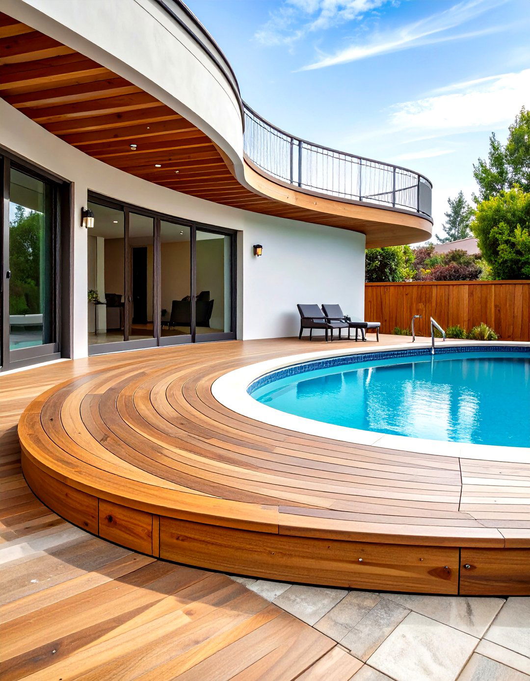 Graceful Curved Deck Fascia - 25 deck fascia ideas