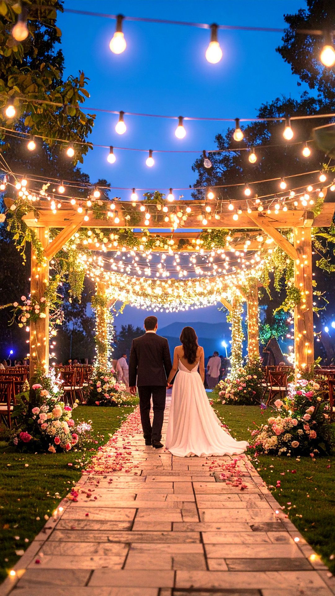 Grand Wedding Entrance with String Light Canopy - 25 classic wedding ideas