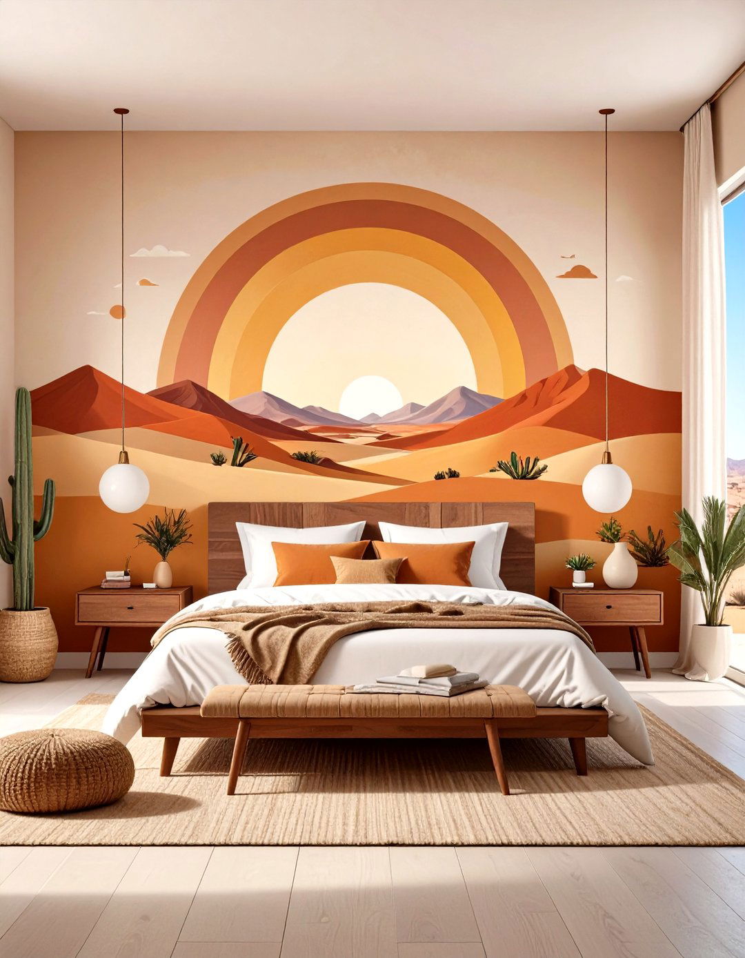 Graphic Wall Murals Tell a Story - 25 70s bedroom decor ideas