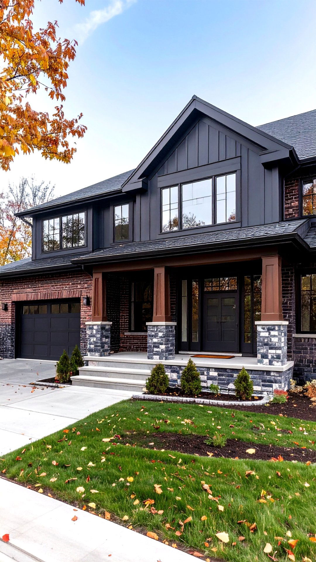 Graphite Black Brick with Dark Mortar - 25 black house exteriors & paint colors
