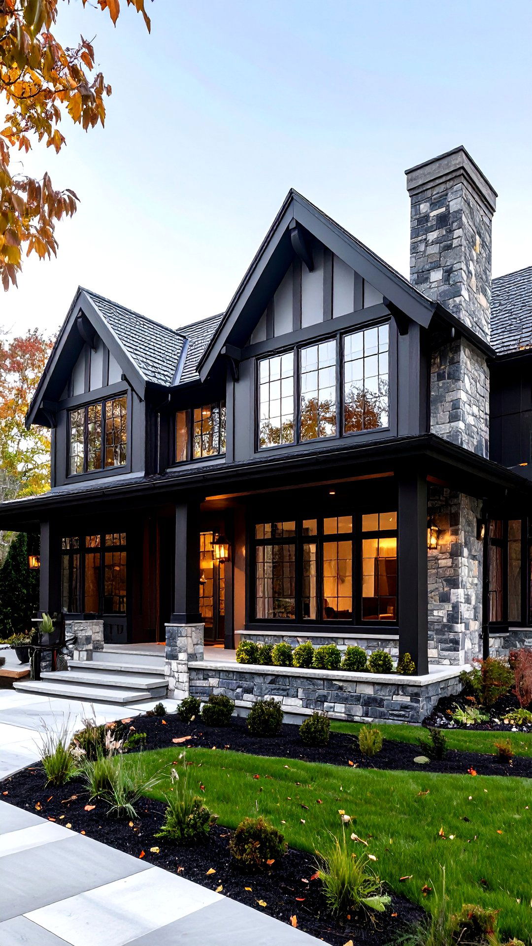 Graphite Black Tudor Revival - 25 black house exteriors & paint colors