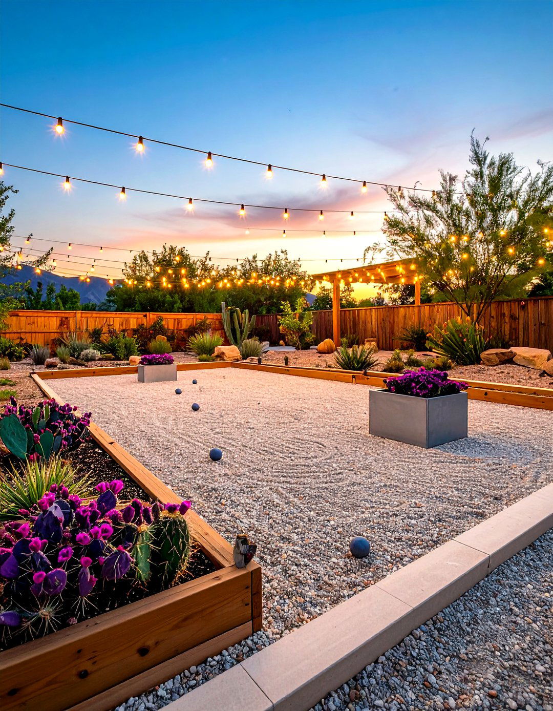 Gravel Bocce Court Adds Backyard Fun with Minimal Water - 25 arizona backyard ideas