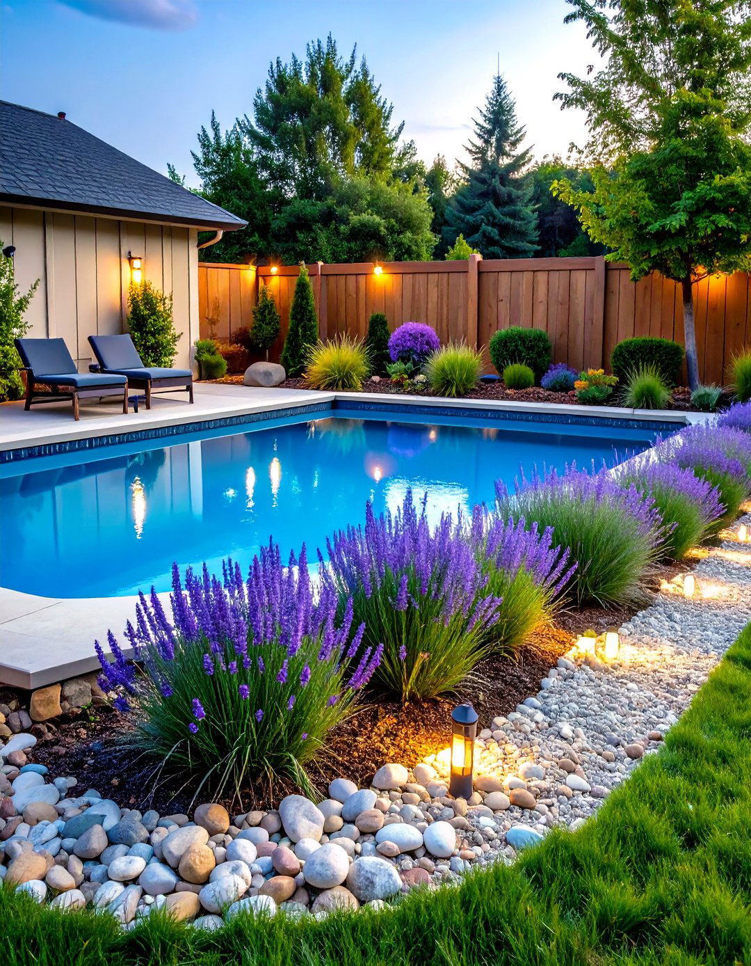 Gravel Border Elegance Around an Above Ground Pool - 25 above ground pool landscaping ideas