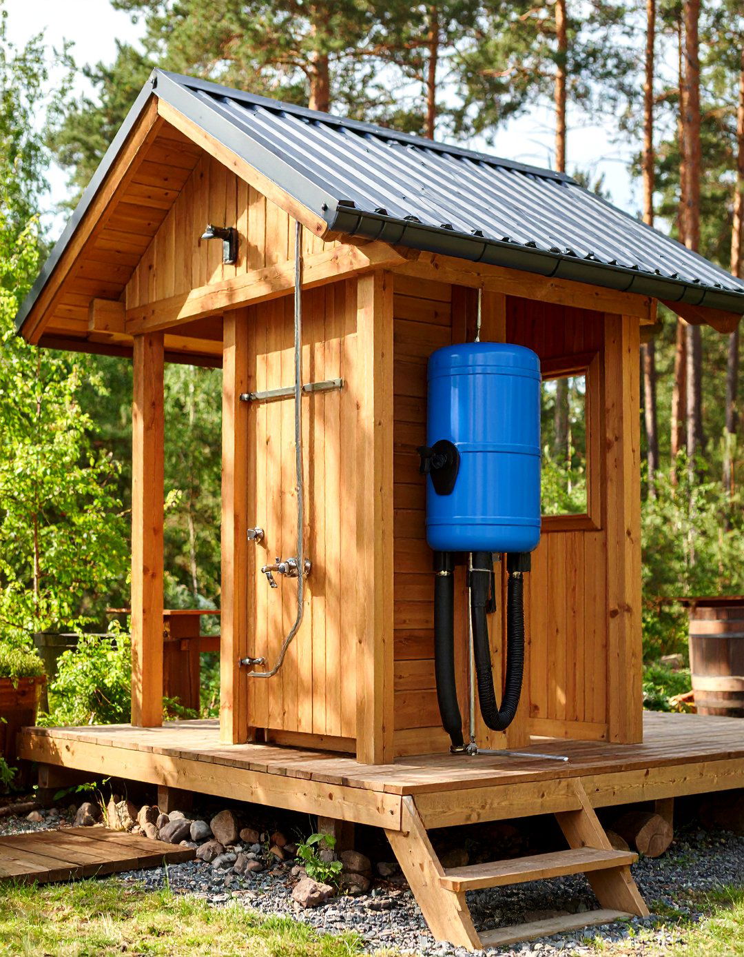 Gravity Fed Rooftop Tank Outdoor Shower - 25 outdoor shower ideas