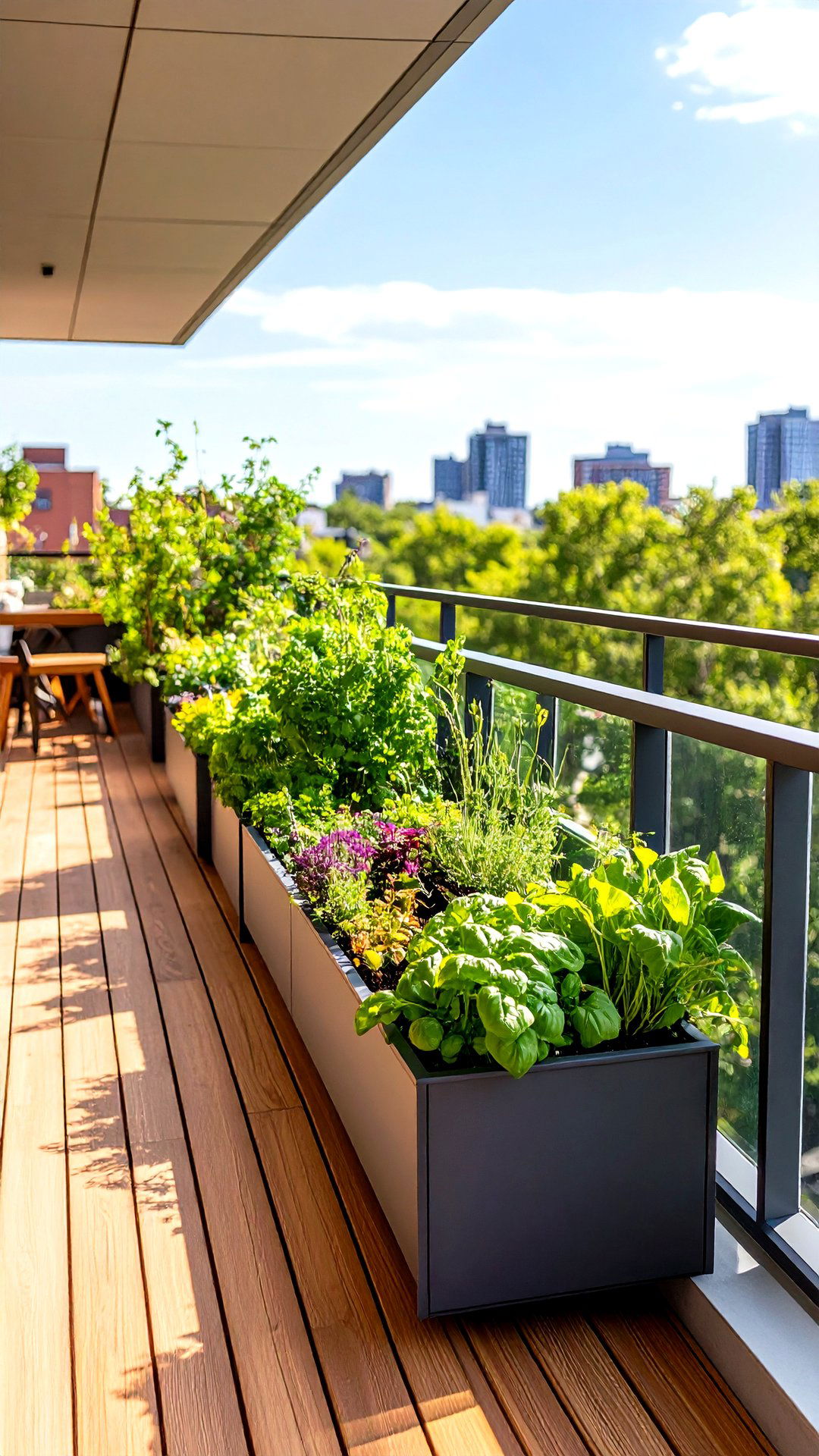 Green Oasis Cantilever Balcony with Planter Boxes - 25 cantilever balcony ideas
