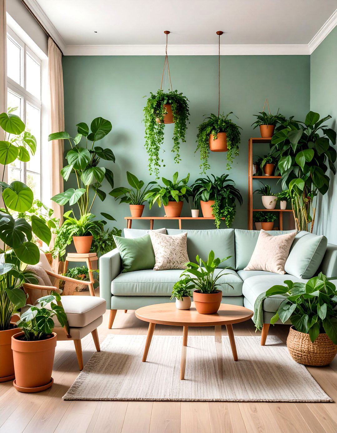 Greenery Refreshes the Air and Palette of a Neutral Living Room - 25 neutral living room ideas