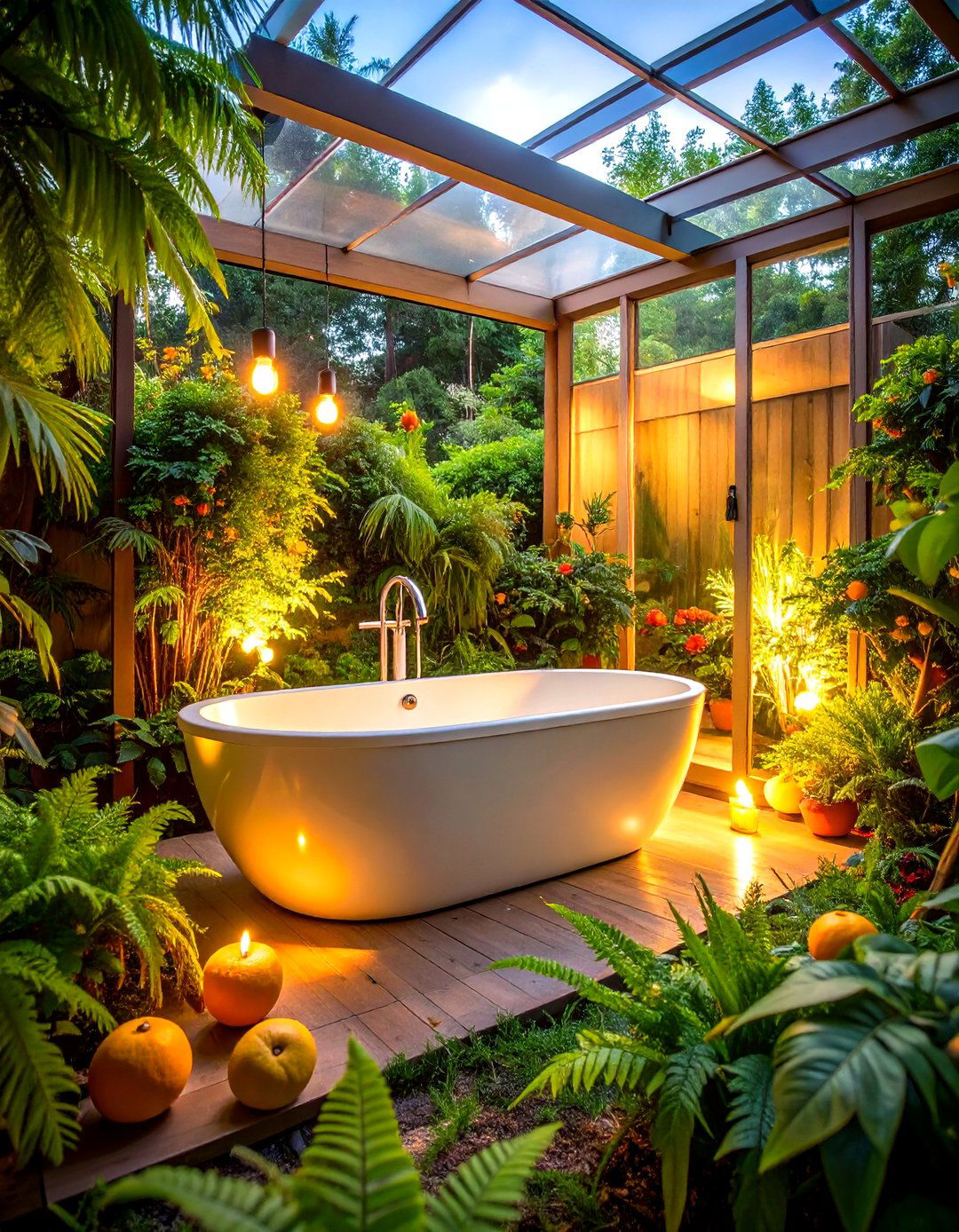 Greenhouse Enclosed Outdoor Bathtub - 25 outdoor bathtub ideas