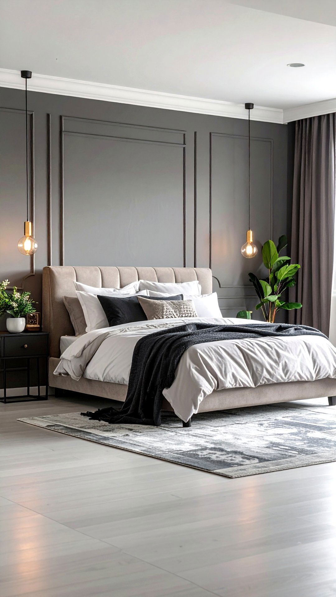 Greige Backdrop Blending Grey and White Bedroom Hues - 25 grey and white bedroom ideas