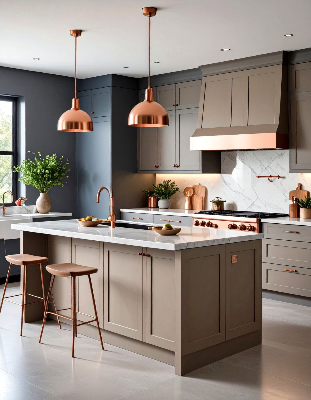 Greige Painted Cabinets - 25 painting kitchen cabinet ideas