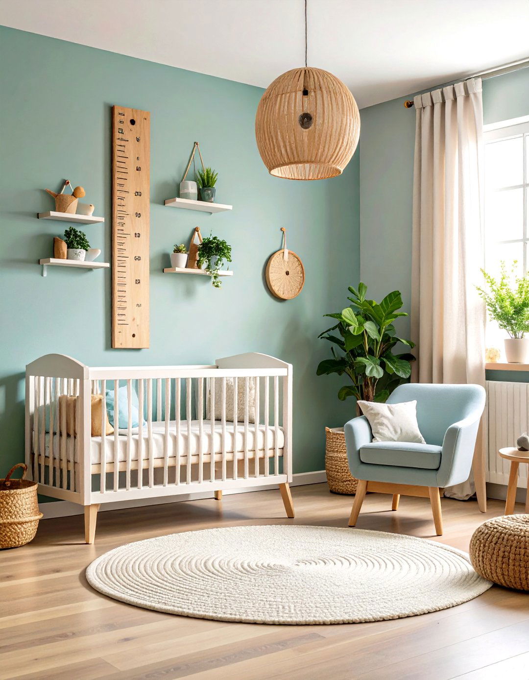 Growth Chart Ruler that Doubles as Memory Keeper - 25 nursery wall decor ideas