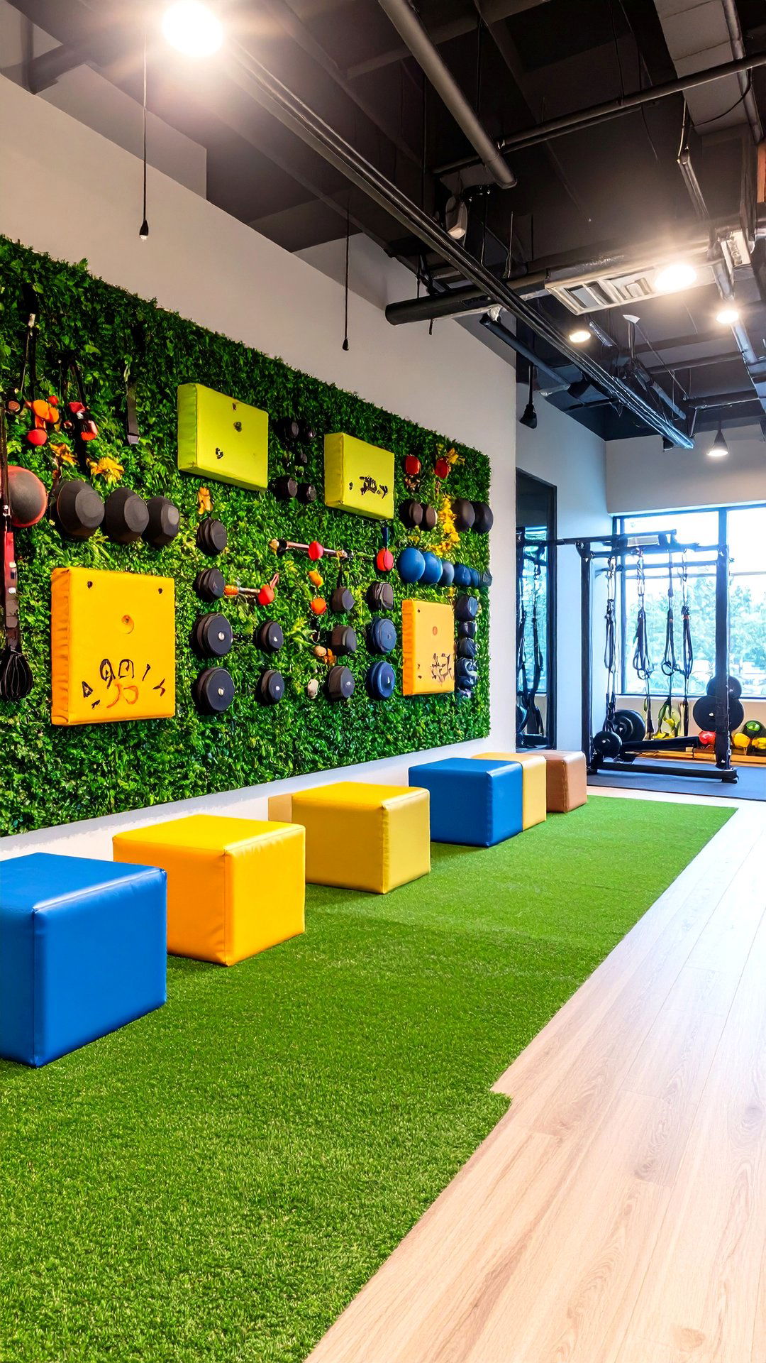 Gym Motivation Artificial Grass Wall Zone - 25 artificial grass wall design ideas