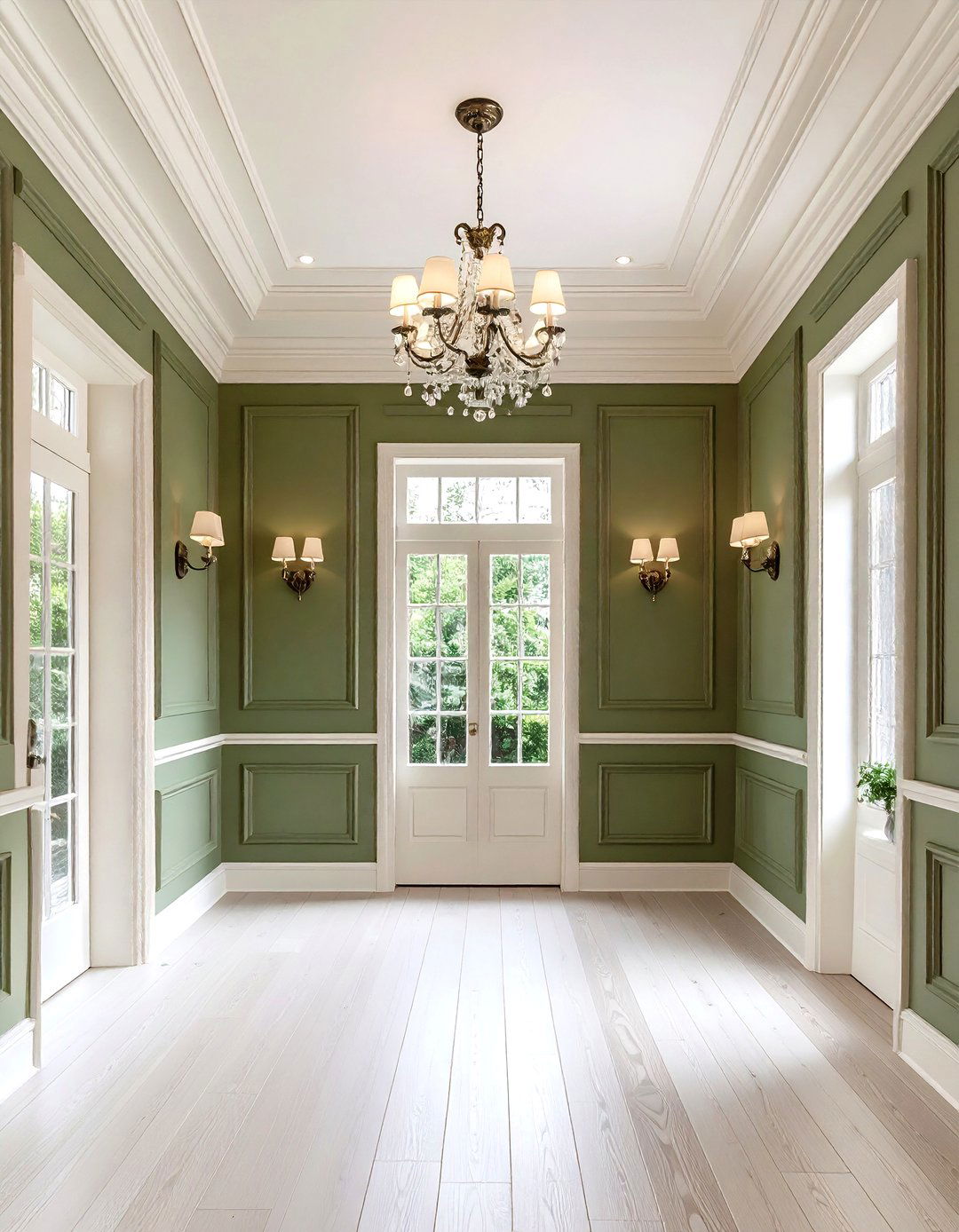 Half Height Wainscoting Duo - 25 olive green accent wall ideas