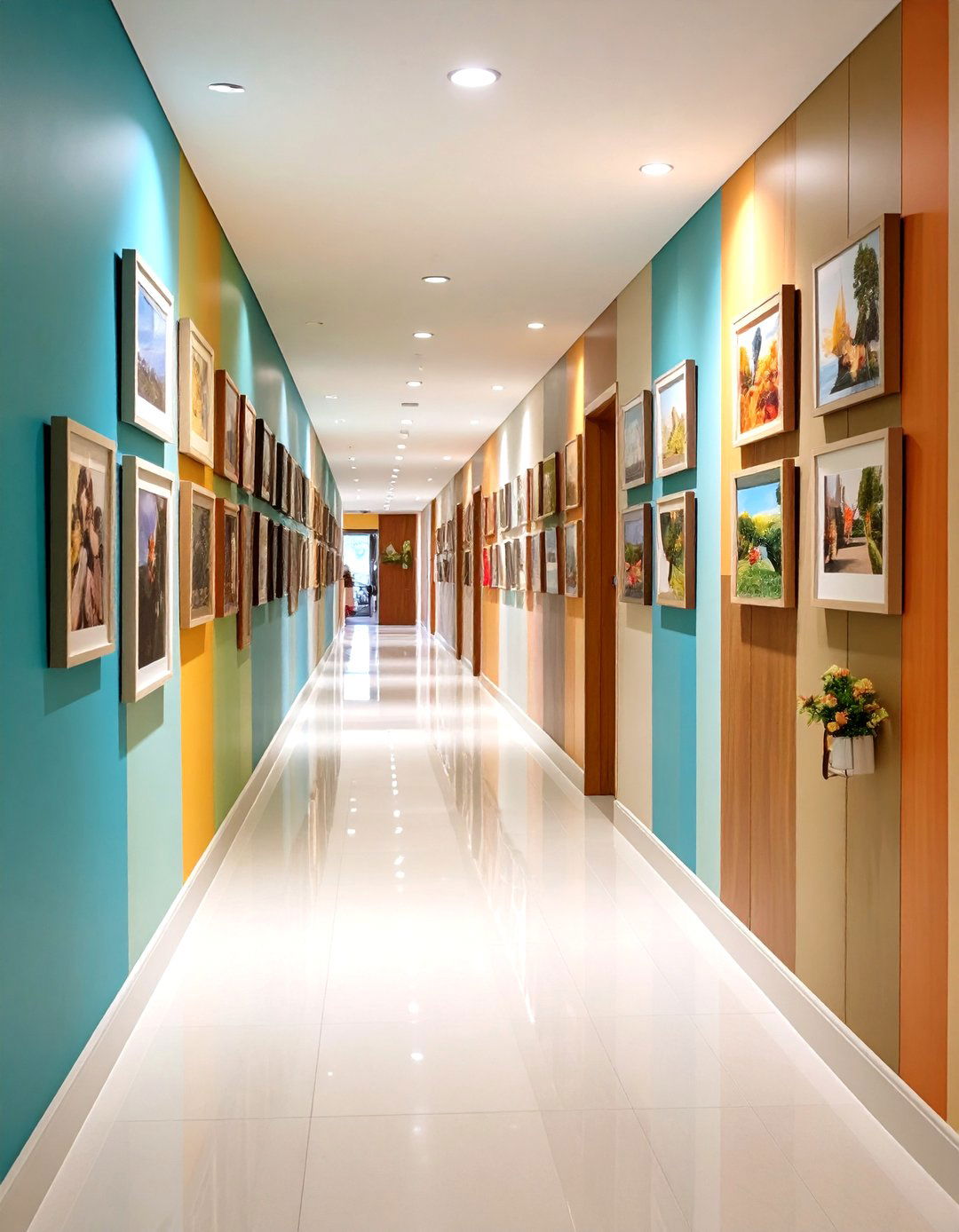 Hallway Progression Family Picture Wall - 25 family picture wall ideas