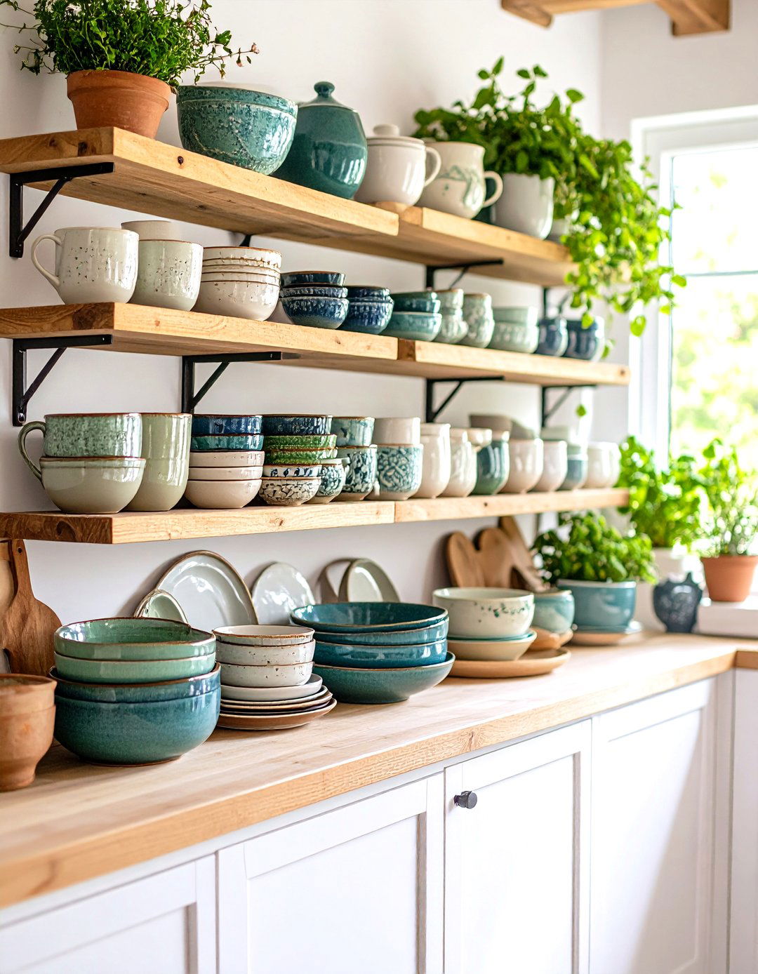 Handcrafted Pottery Collections Warm the Boho Kitchen - 25 boho kitchen ideas