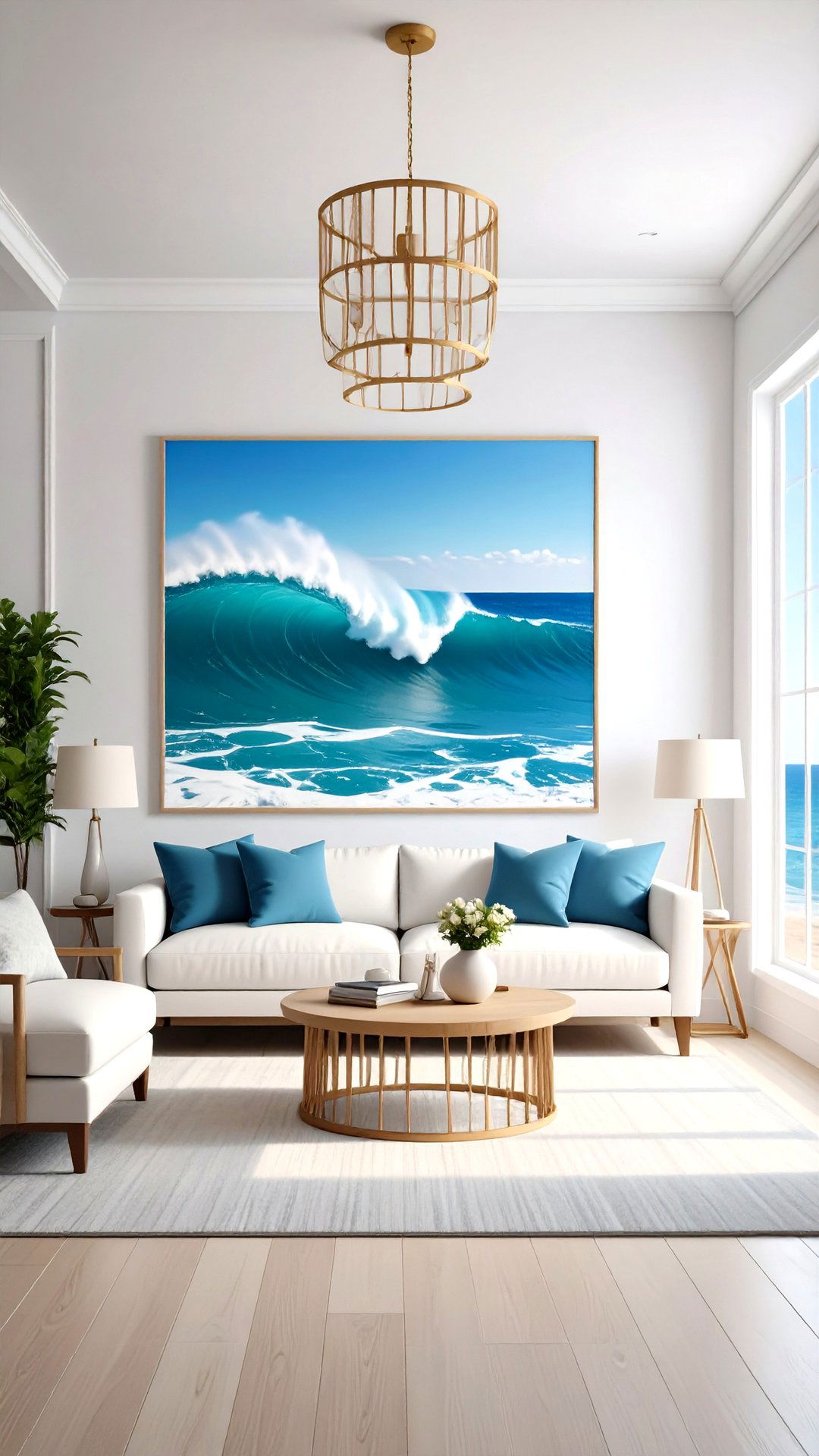 Hang Oversized Ocean Photography - 25 coastal living room ideas