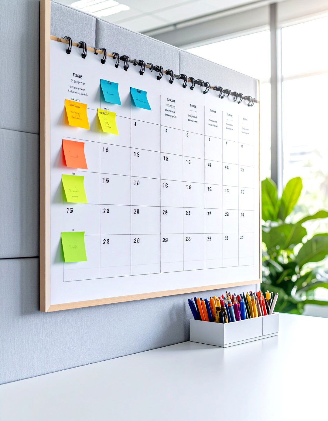 Hang a Slim Whiteboard Calendar Over the Cubicle Panel - 25 cubicle decor ideas