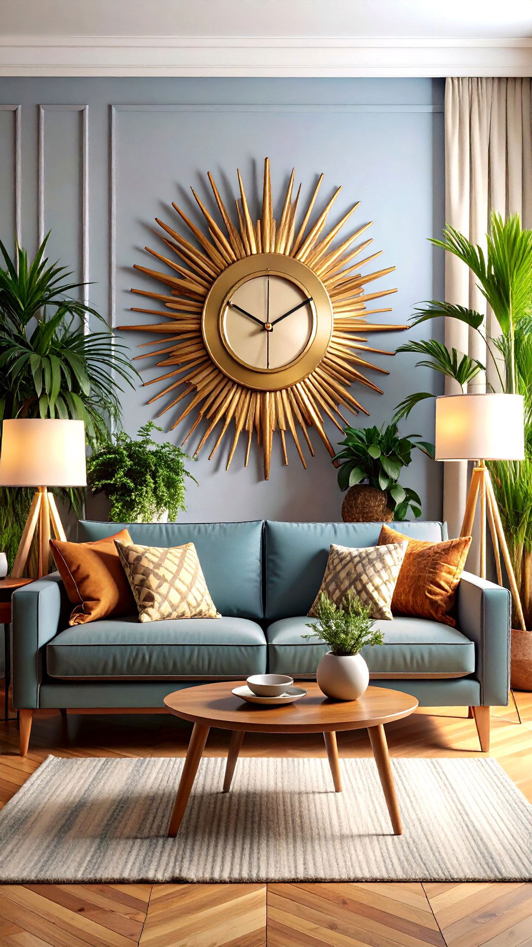 Hang a Starburst Clock as Your Atomic Focal Point - 25 1950s living room ideas